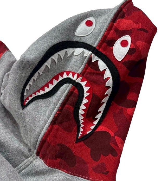 Bape BAPE Shark Full Zip Hoodie gray/red camo Size US XXL / EU 58 / 5 - 2 Thumbnail