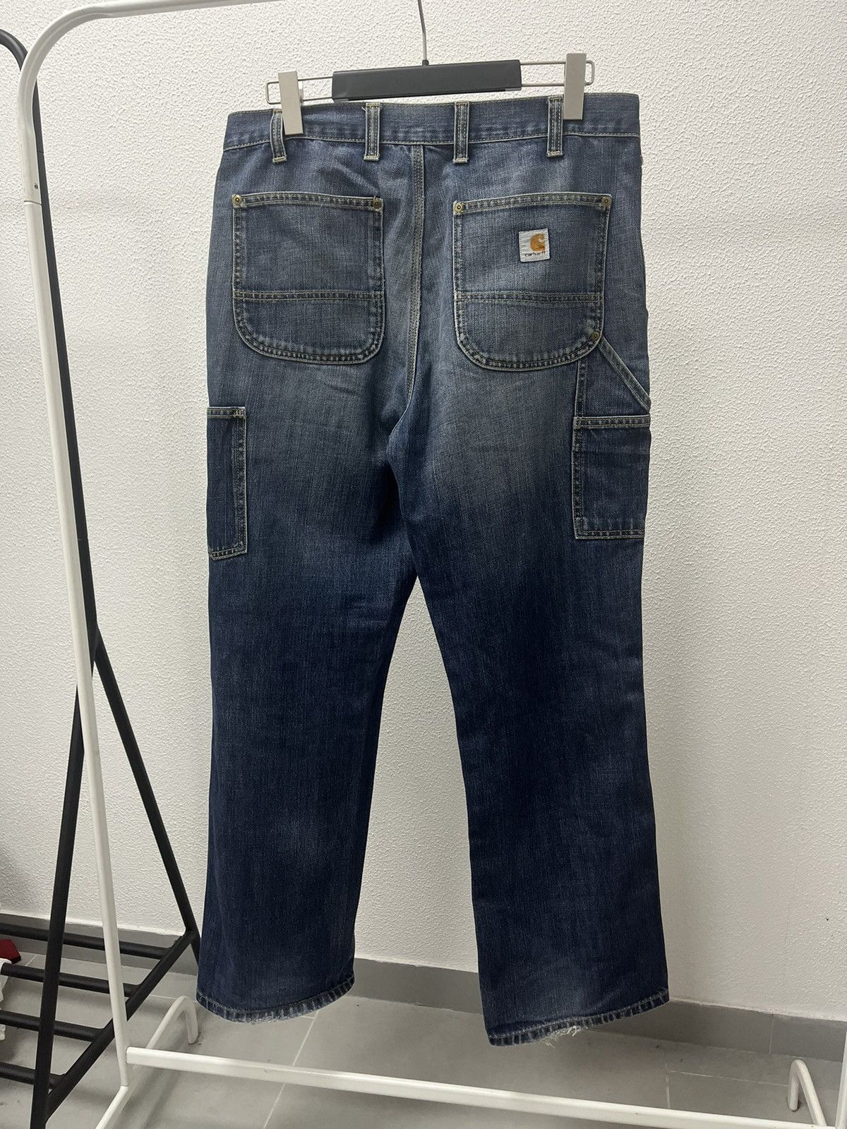 Carhartt × Vintage CARHARTT VINTAGE DOUBLE FRONT LOGGER JEANS Size 34x32 Size US 34 / EU 50 - 1 Thumbnail