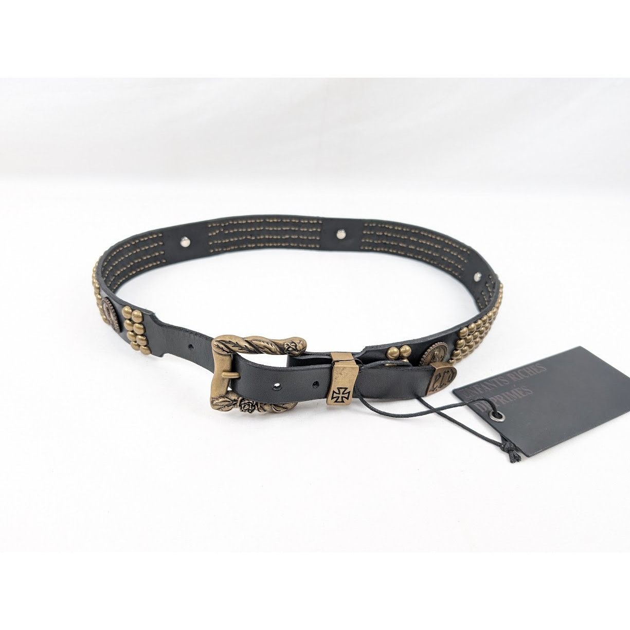 Enfants Riches Deprimes o1rshd1 Size: 90 / Antique Brass Jesus Coin Belt Black/Brass Size 36 - 14 Thumbnail