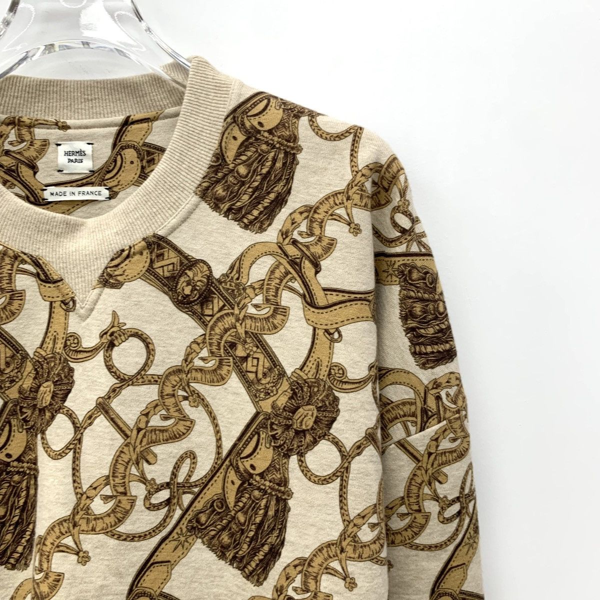 Hermes Hermes Yellow Chain Intarsia Long Sleeve Knit Pullover K26WX Size XXS / US 00 / IT 34 - 3 Thumbnail