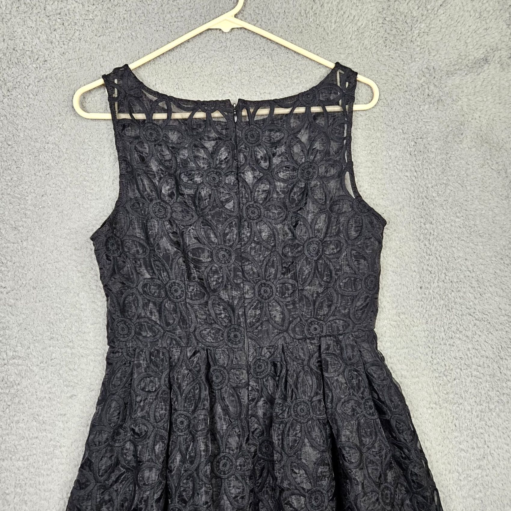 BB Dakota BB DAKOTA Women's Black Floral Lace Dress Sleeveless Round Neck Size 8 Holiday, Casual, A-Line, Polyester, Lace, Above the knee, Regular, Women Size M / US 6-8 / IT 42-44 - 6 Thumbnail