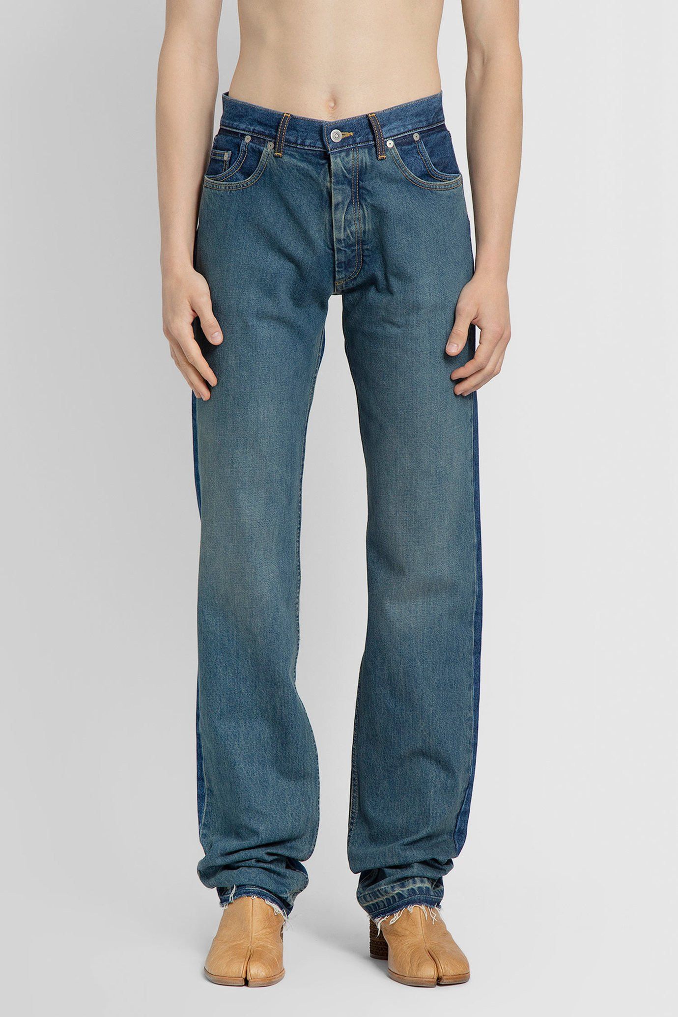Maison Margiela × Ralph Lauren × The Row Maison Margiela Two-Toned Deconstructed Jeans Size US 30 / EU 46 - 1 Thumbnail