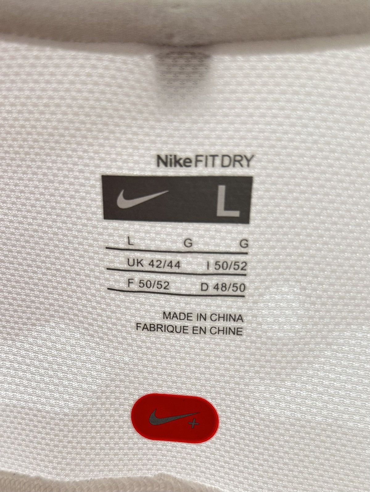 Nike Nike Fit Dri Nike+ Mens White Short Sleeve Athletic Shirt Size US L / EU 52-54 / 3 - 7 Thumbnail