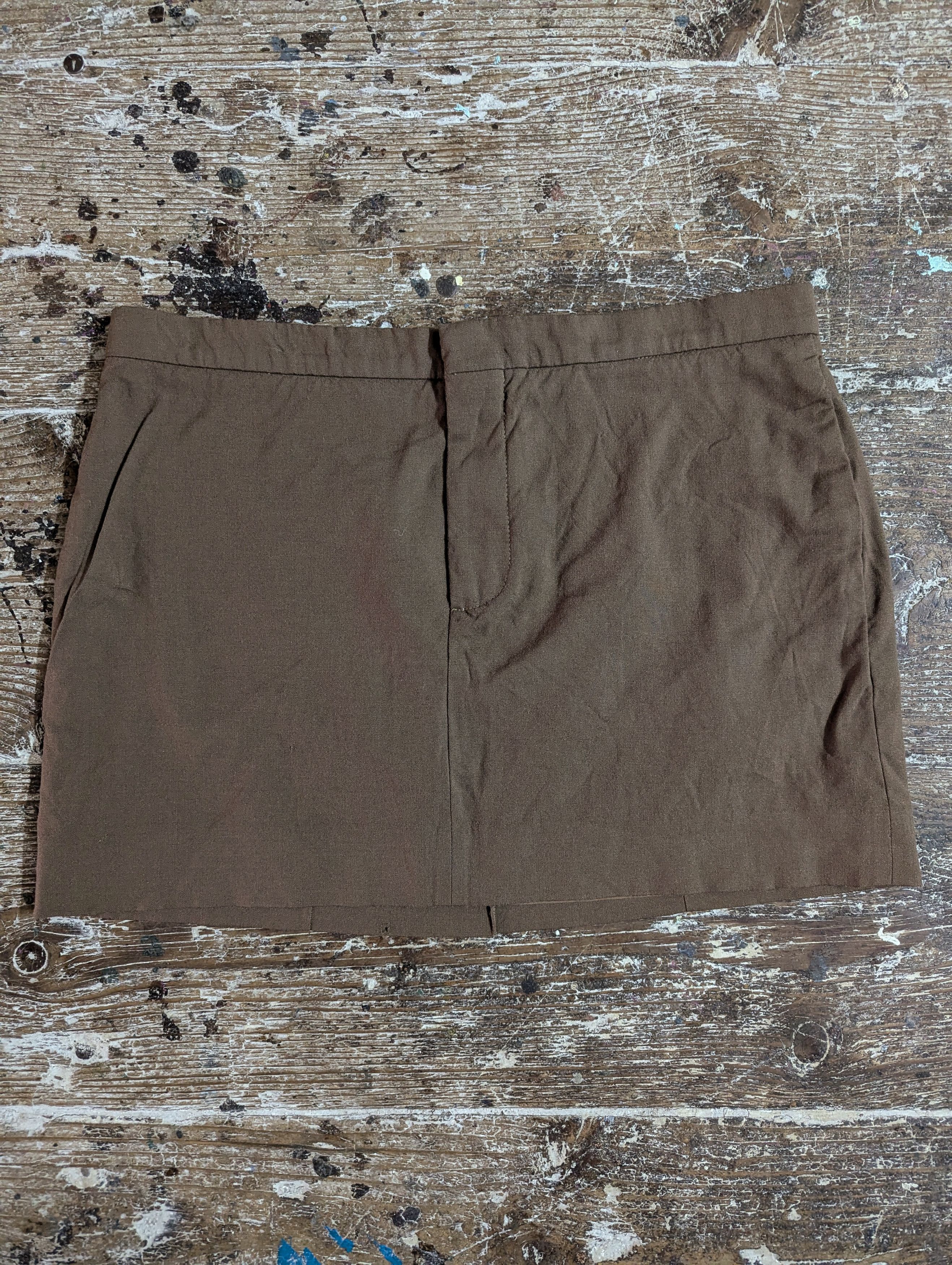 Chloe 00s Chloe Marron Khaki Blank Mini Skirt Size 28" / US 6 / IT 42 - 1 Thumbnail
