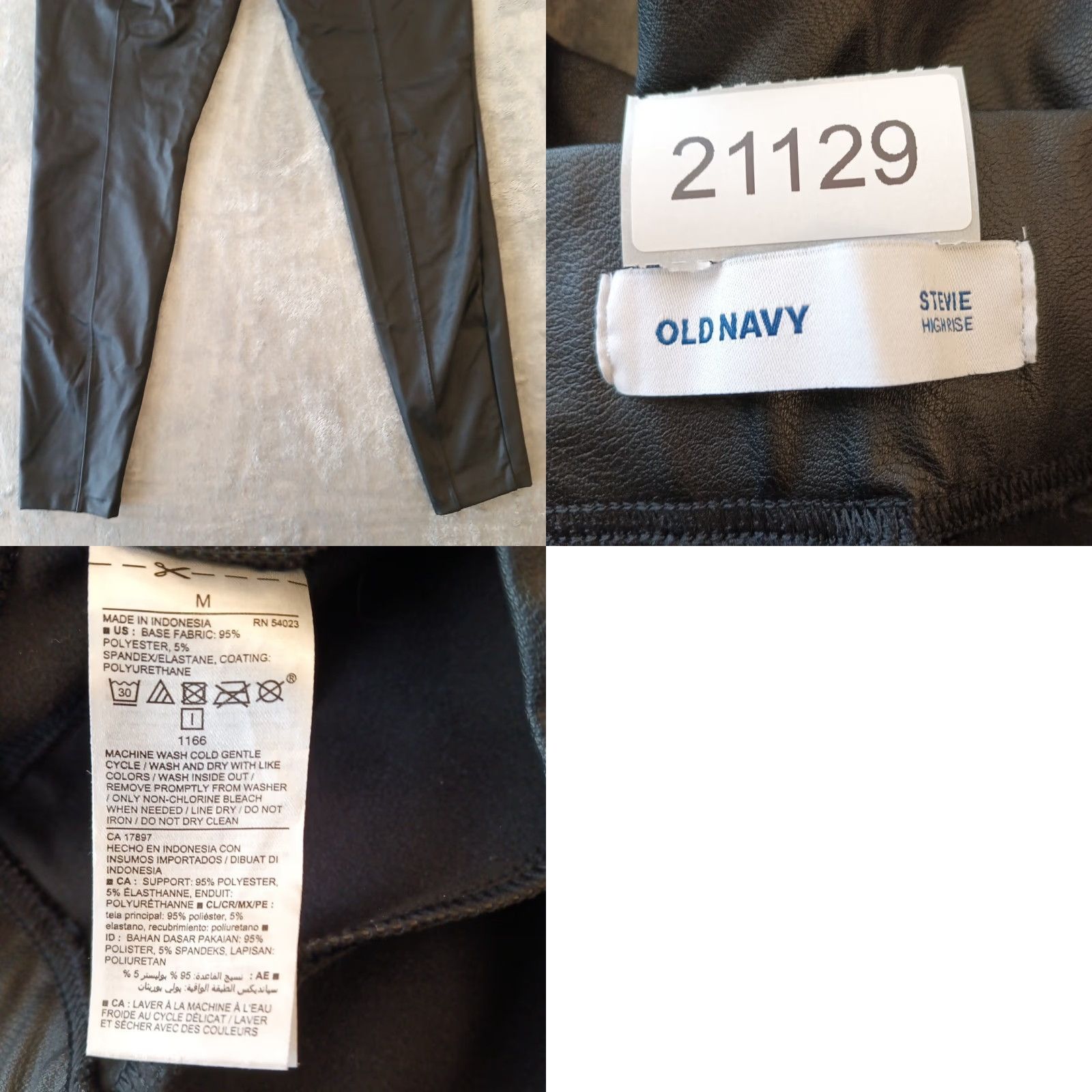 Old Navy Old Navy Stevie Pants Womens Adult Medium Black Faux Leather Pull On Skinny Ankle Size 32" / US 10 / IT 46 - 8 Thumbnail