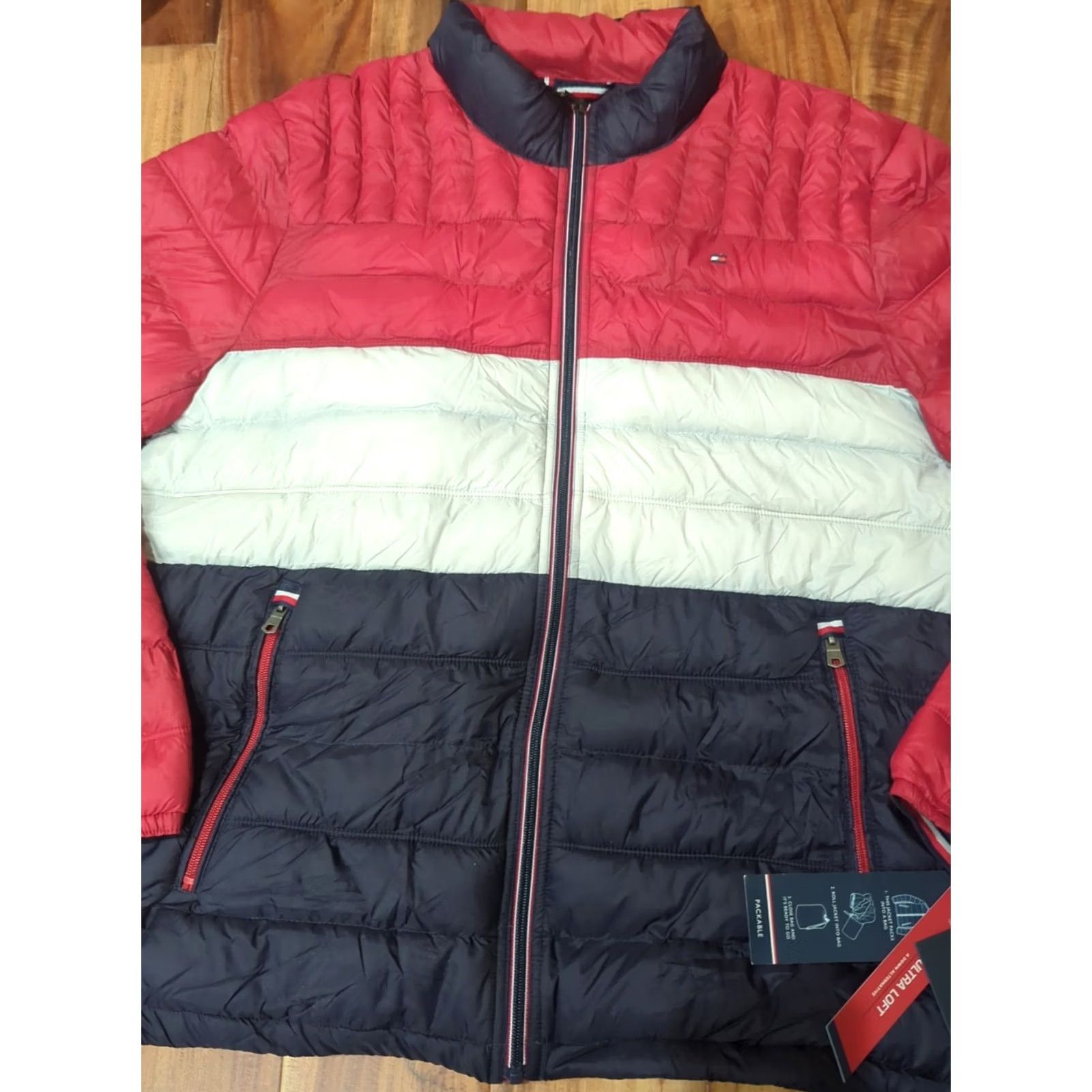 Tommy Hilfiger Tommy Hilfiger Men Puffer Jacket Coat Red White Blue USA DOWN XL Winter Packable Size US XL / EU 56 / 4 - 2 Thumbnail
