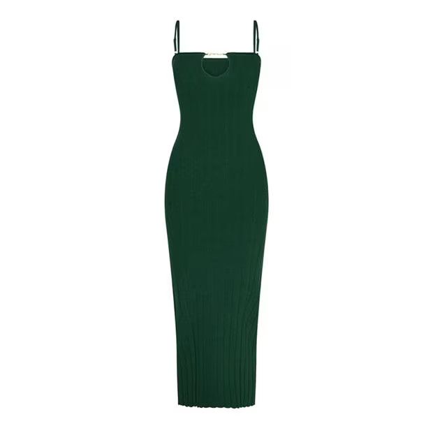 Jacquemus o1g2r1mq1024 Maxi Dress in Dark Green Size M / US 6-8 / IT 42-44 - 1 Thumbnail