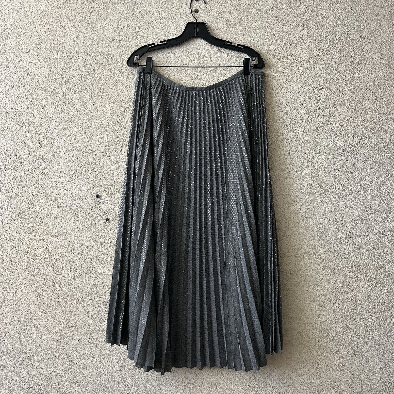 Lafayette 148 Lafayette 148 New York Jahira Pleated Sequin Skirt in Nickel Size 34" / US 12 / IT 48 - 1 Thumbnail