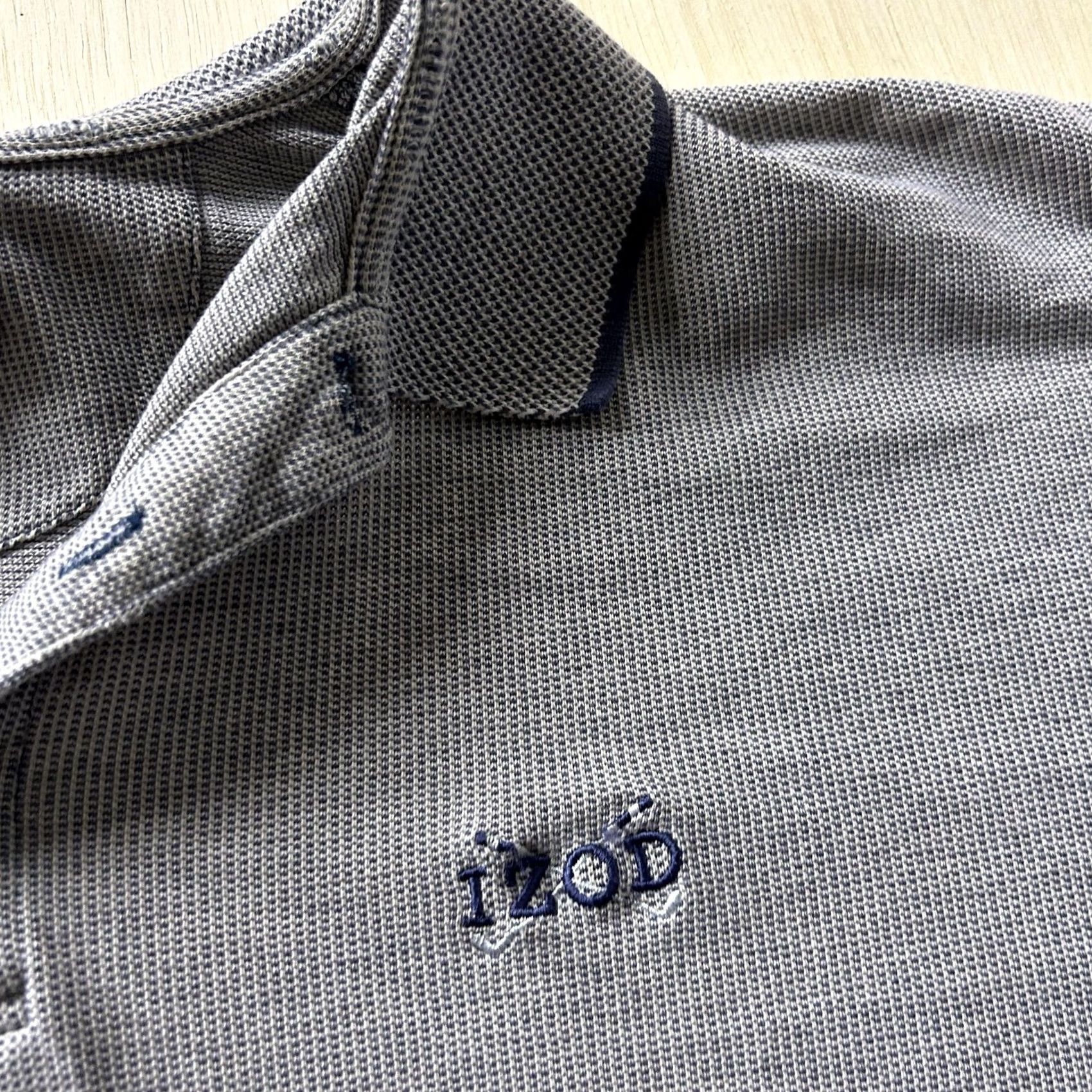 Izod Izod Polo Shirt Mens XL Gray Geometric Knit Short Sleeve Cotton Casual Top Size US XL / EU 56 / 4 - 2 Thumbnail