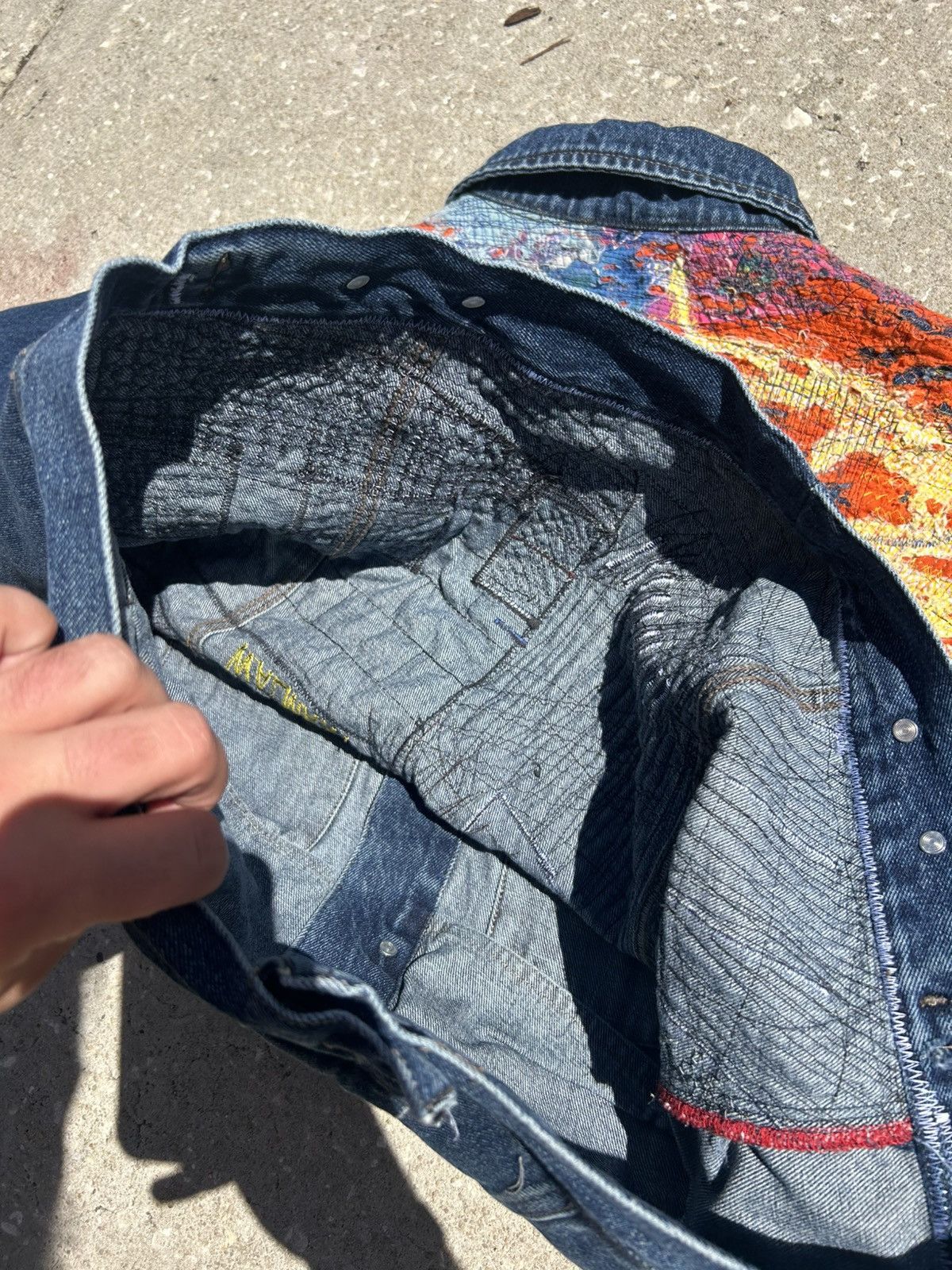 Other 1/1 Your World boxy indigo patchwork quilted denim jacket Size US L / EU 52-54 / 3 - 4 Thumbnail