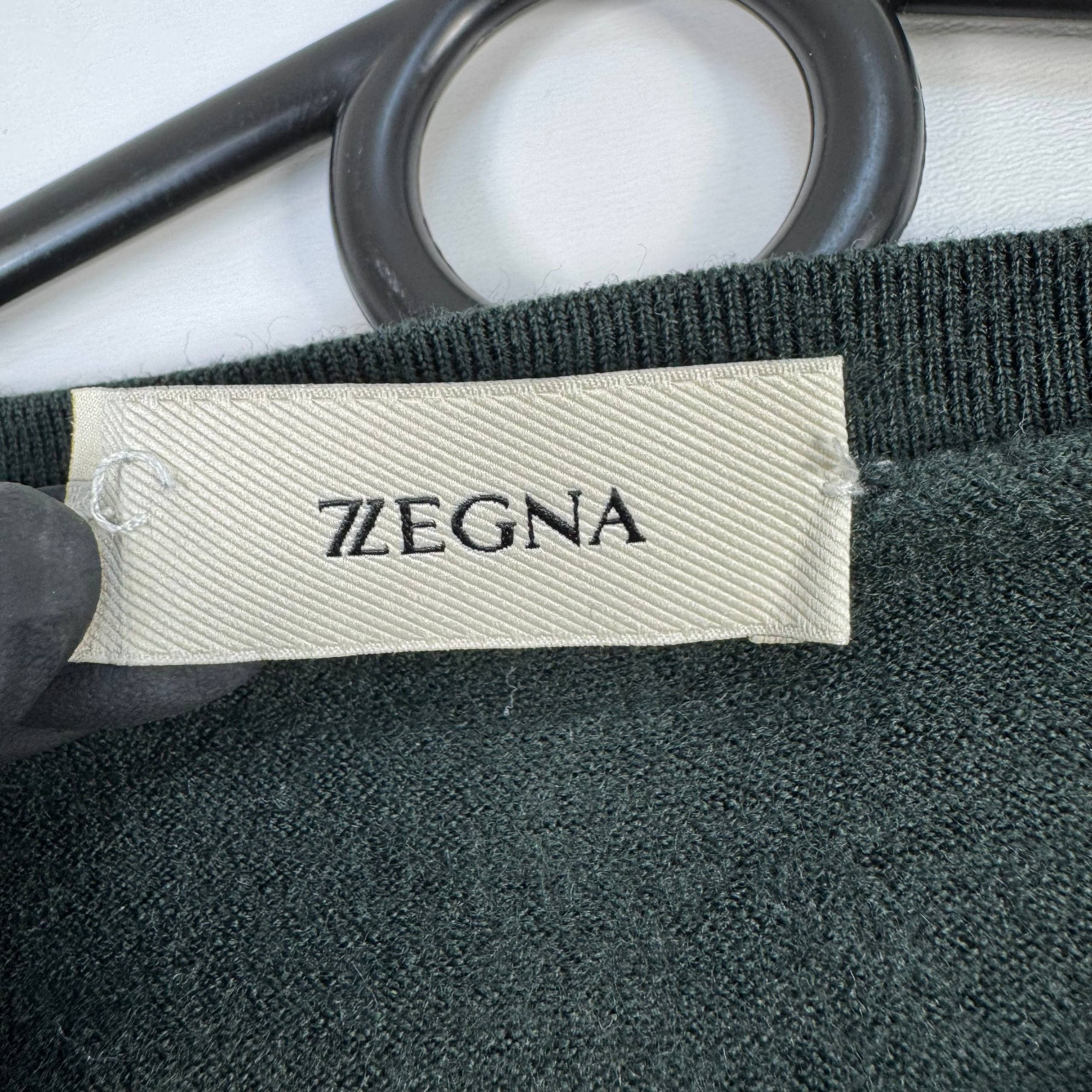 Z Zegna Zegna Wool Crew Neck Sweater Dark Green Mens Size XL Size US XL / EU 56 / 4 - 3 Thumbnail