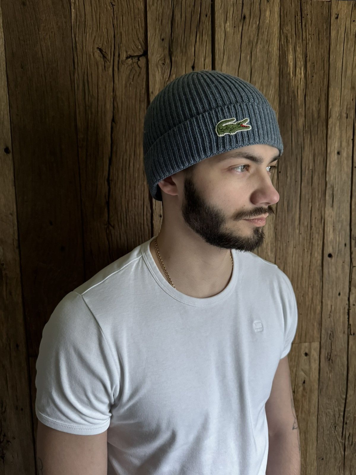 Lacoste × Vintage Vintage Lacoste Ribbed Beanie Hat Size ONE SIZE - 2 Thumbnail
