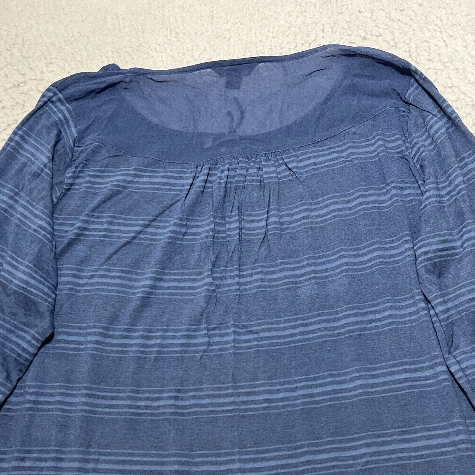Lucky Brand Lucky Brand Large 3/4 Sleeve Crewneck Striped Navy Top Size M / US 6-8 / IT 42-44 - 11 Thumbnail