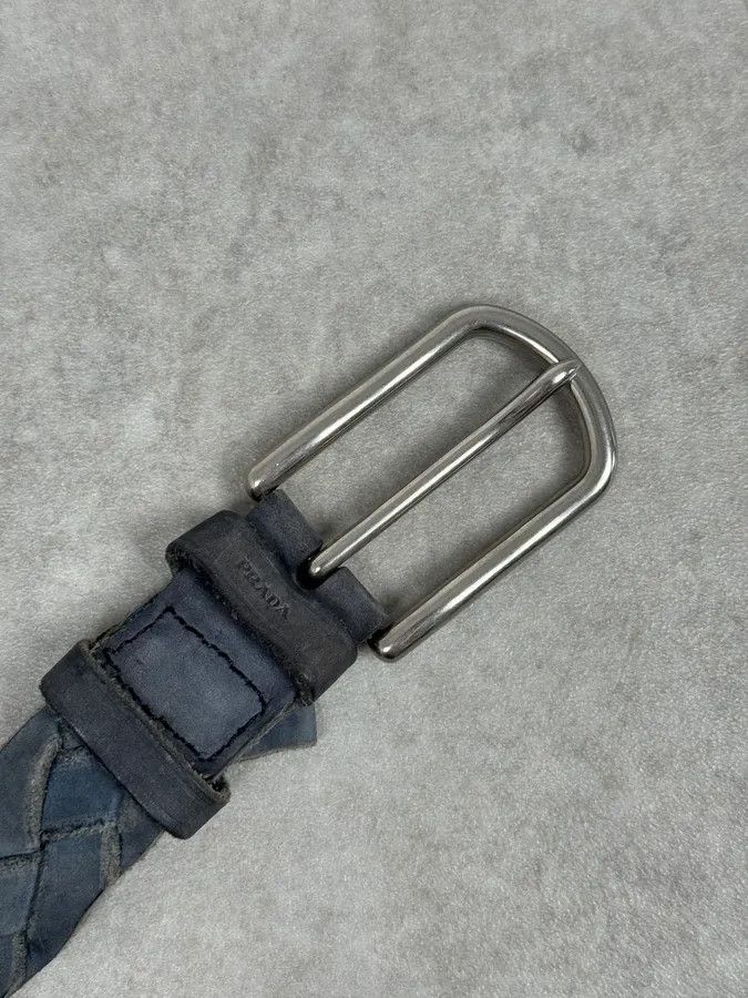 Prada Prada Navy Leather Woven Belt Size ONE SIZE - 4 Thumbnail