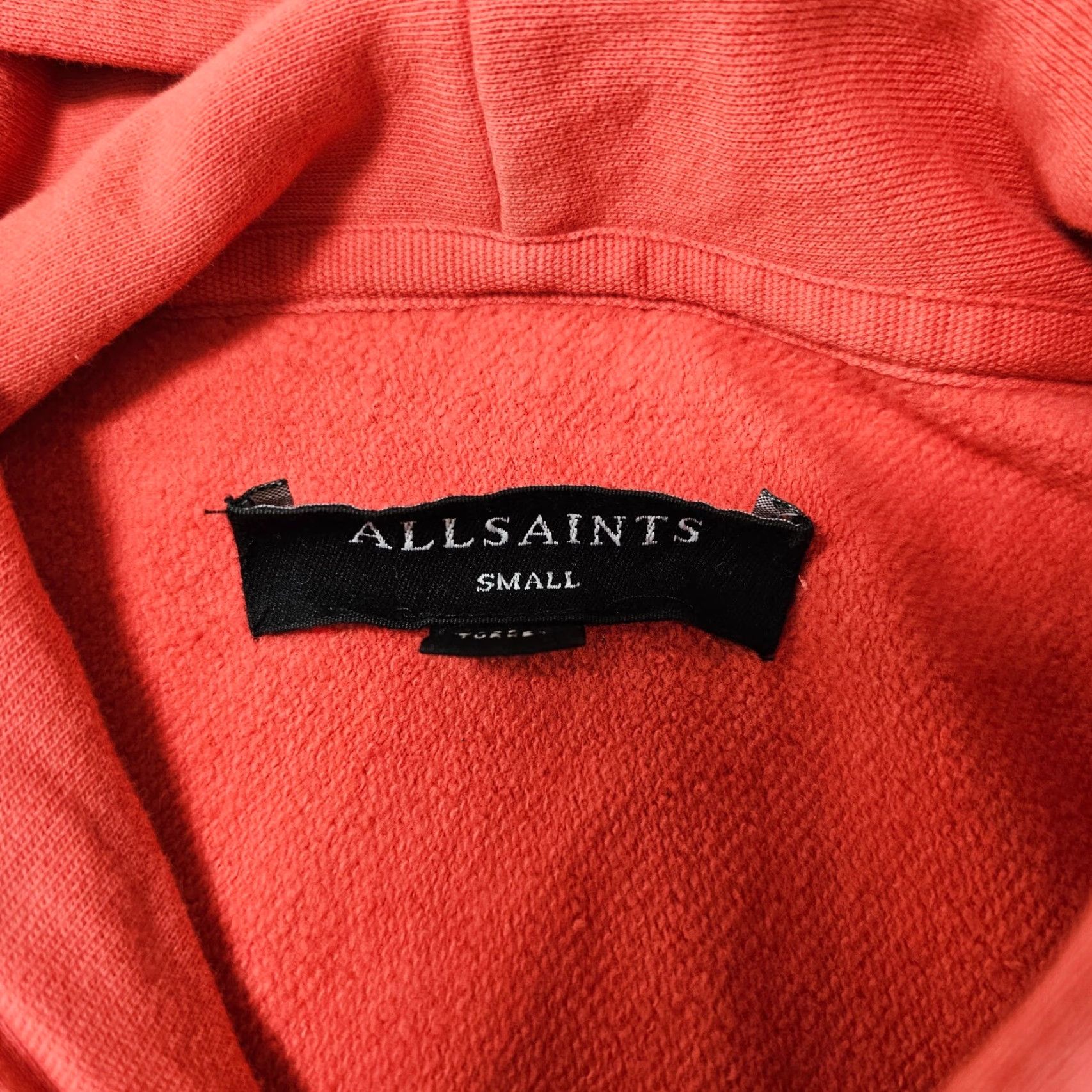 Allsaints AllSaints Hoodie Mens Small Hooded Pockets Orange Cotton Fleece Logo Pullover Modern Vintage: N/A Size US S / EU 44-46 / 1 - 3 Thumbnail