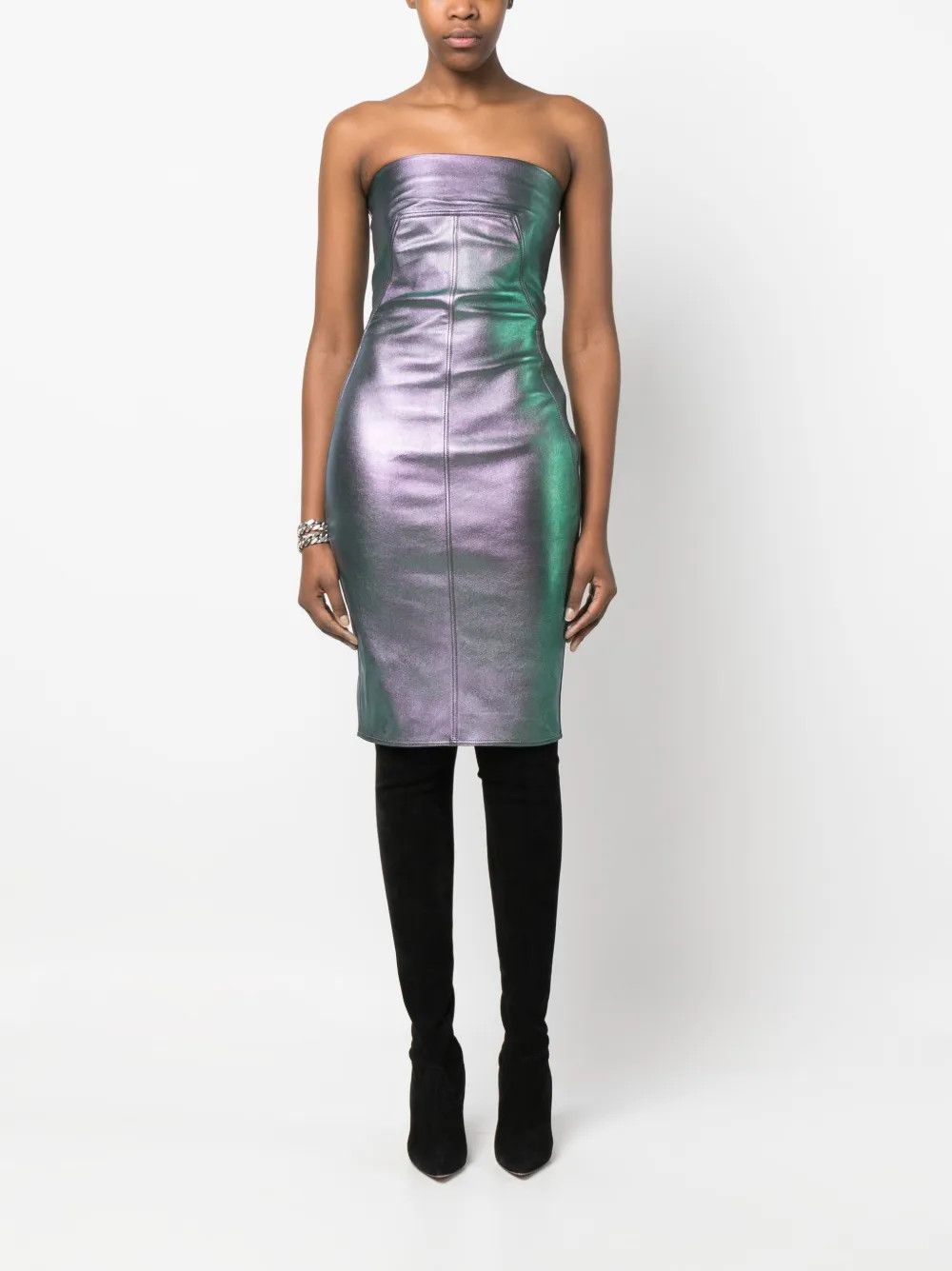 Rick Owens o1y0126 Mini Dress in Multicolor Size S / US 4 / IT 40 - 5 Thumbnail