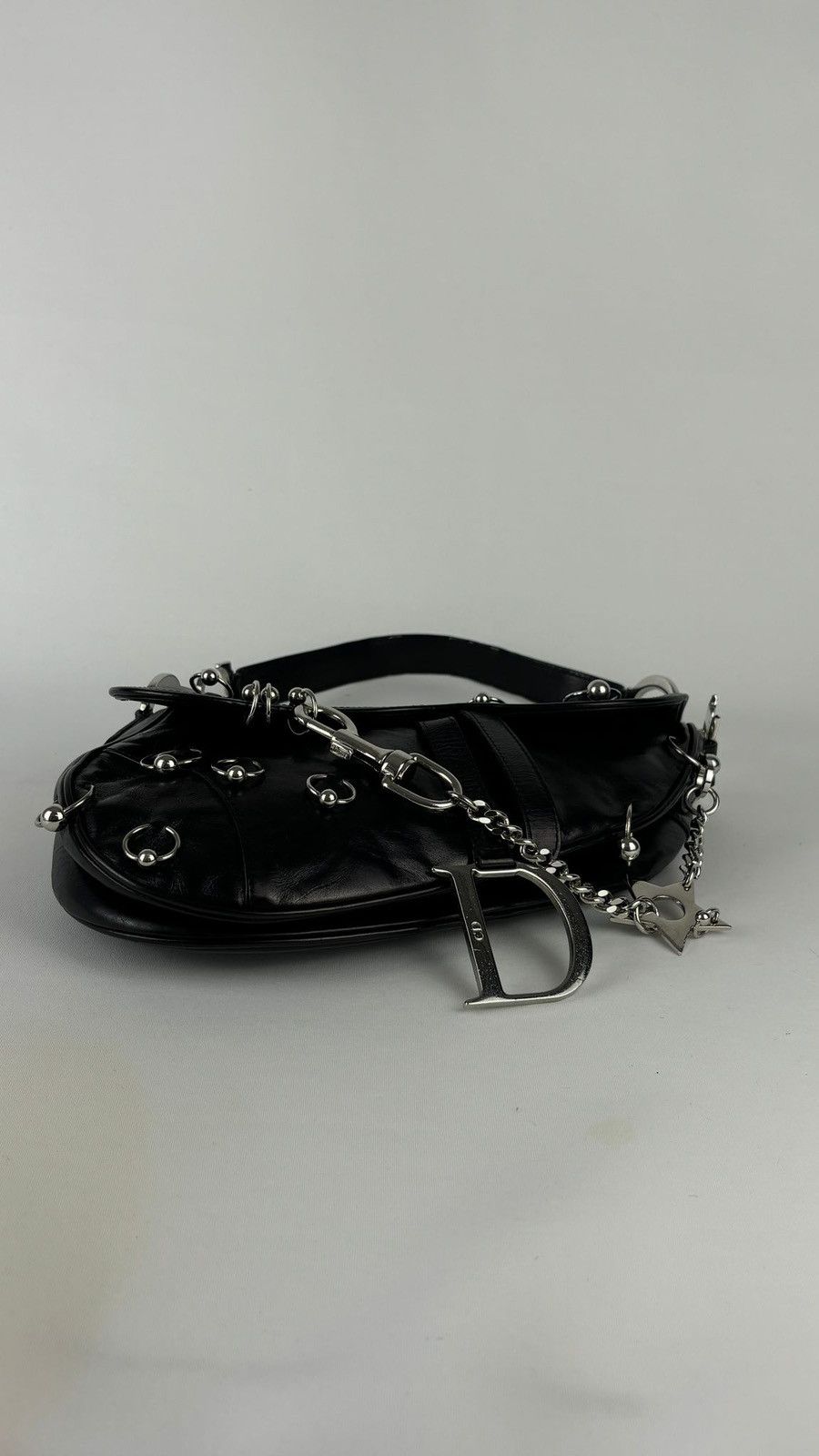 Dior Dior Punk Black Leather Hardcore Saddle Bag Size ONE SIZE - 9 Thumbnail