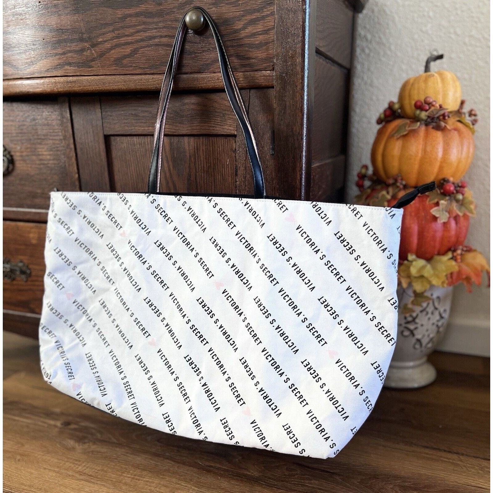 Victoria's Secret Victoria’s Secret Large Canvas Weekender Tote Bag Size ONE SIZE - 1 Thumbnail
