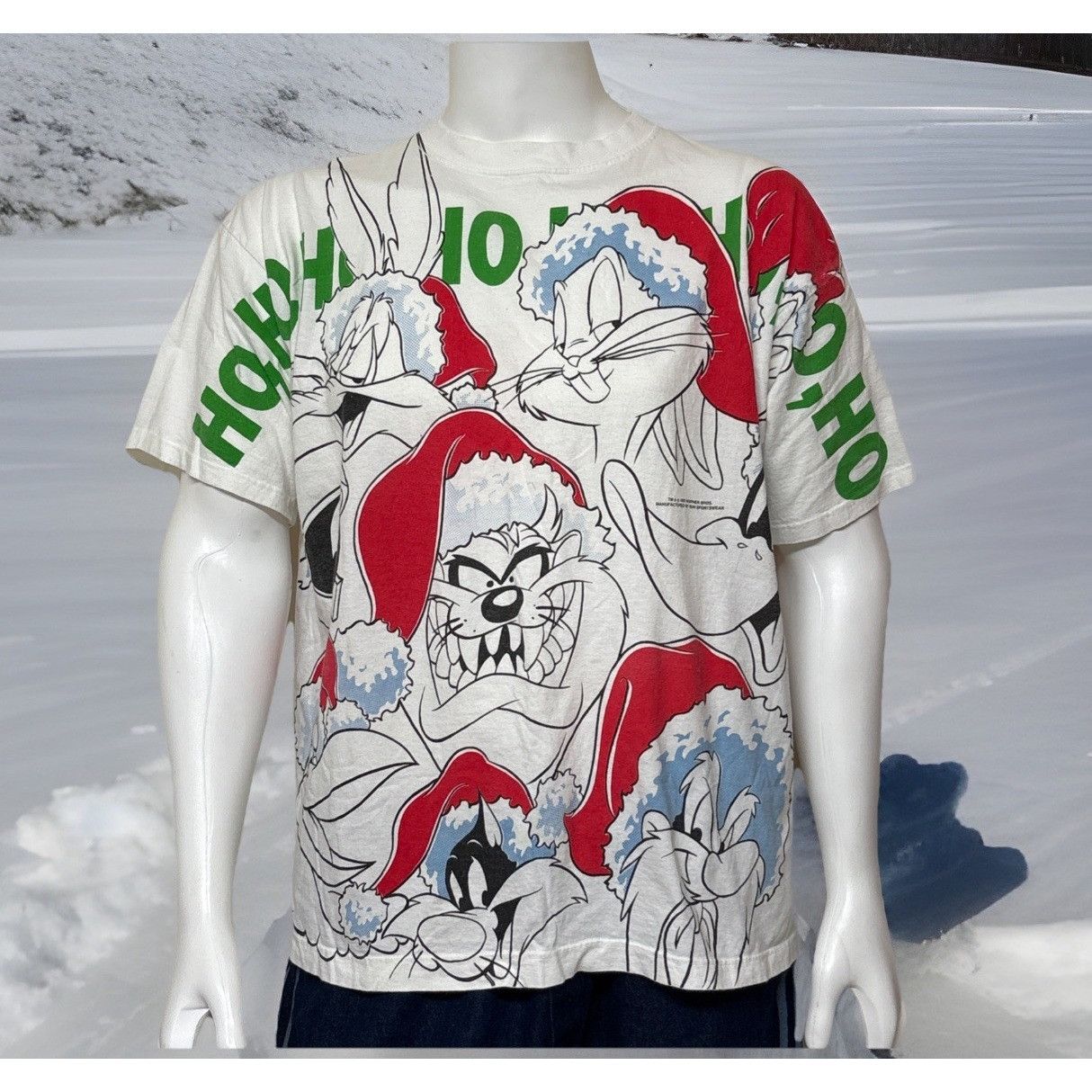 Warner Bros Vtg Warner Bros Shirt Looney Balls & Hos Christmas Double Si Size US XL / EU 56 / 4 - 1 Thumbnail