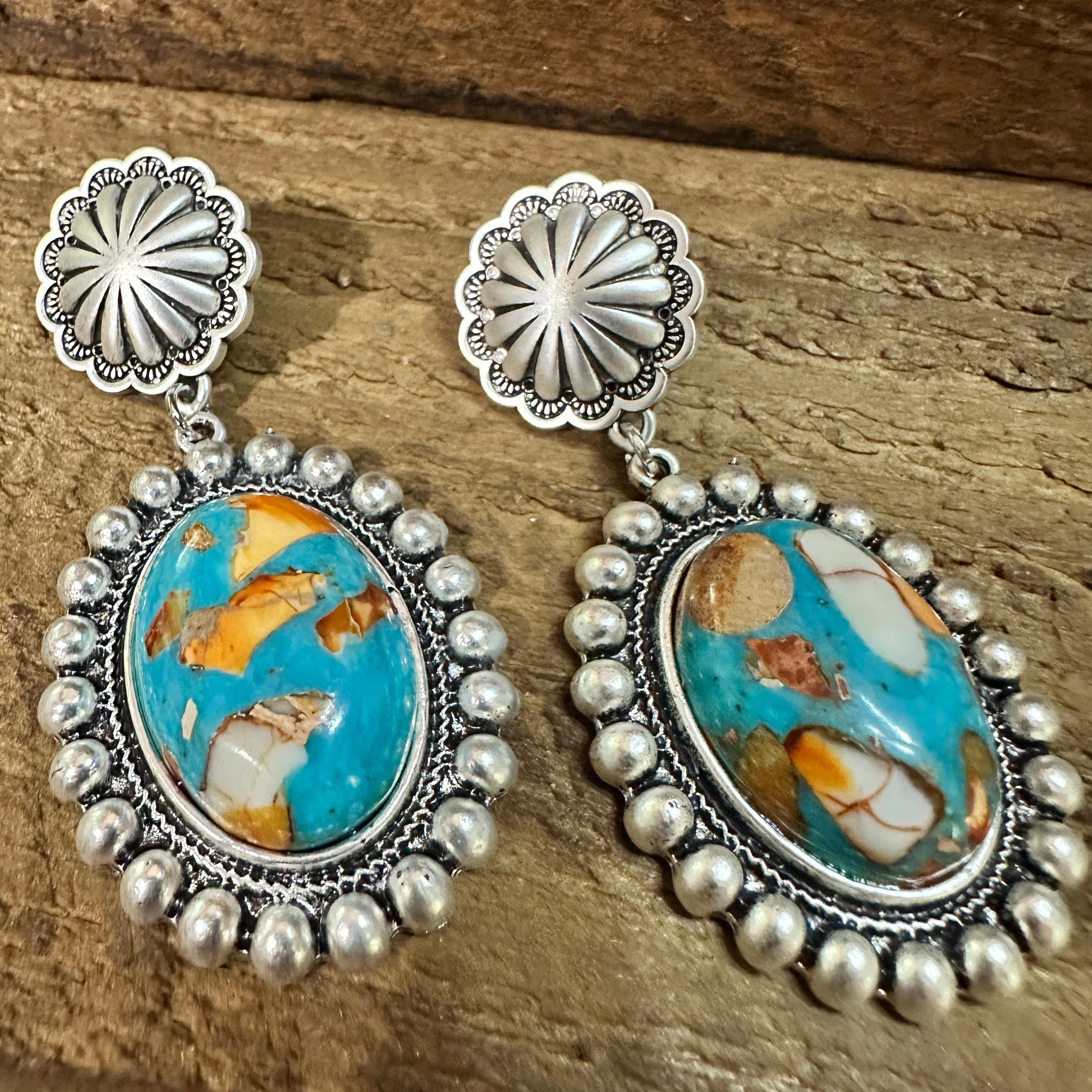 Other Oval Gemstone Post Earrings for Elegance, Boho Southwestern Size ONE SIZE - 5 Thumbnail