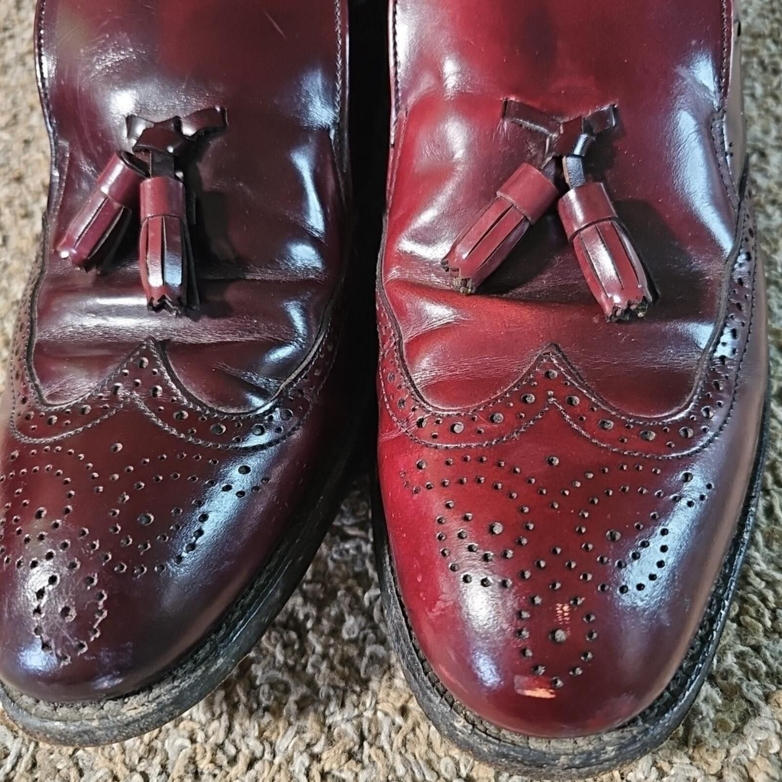 DUKE + DEXTER Dexter Leather SlipOn Wingtip Tassle Dress Shoe 13M USA Made Size US 13 / EU 46 - 4 Thumbnail