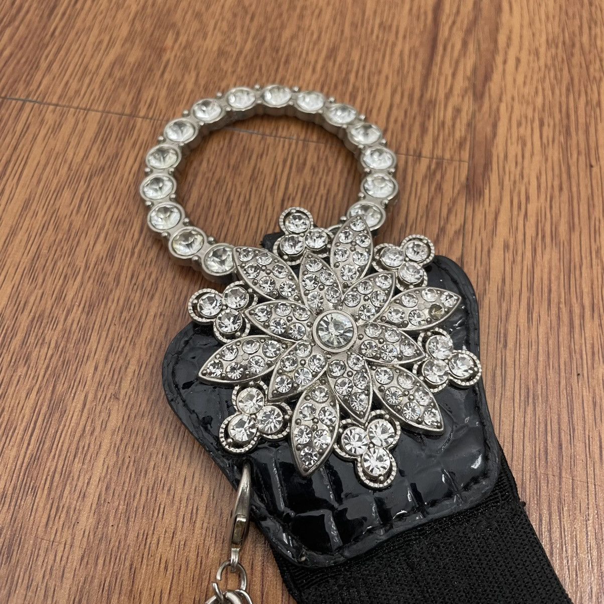 If Six Was Nine × Japanese Brand × Le Grande Bleu (L.G.B.) Black chain crystal ornament elastic belt Y2K styled Size ONE SIZE - 3 Thumbnail
