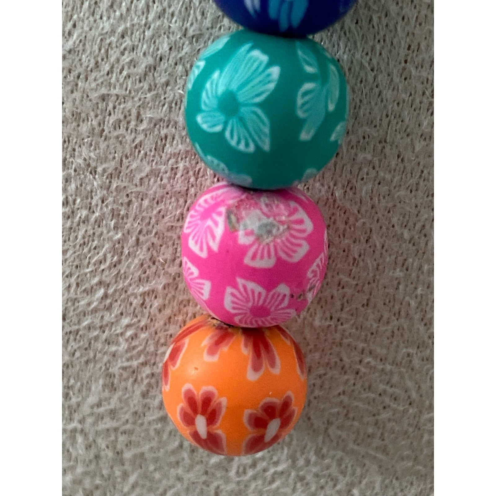 Handmade Colorful fimo clay bead pendant necklace Size ONE SIZE - 3 Thumbnail