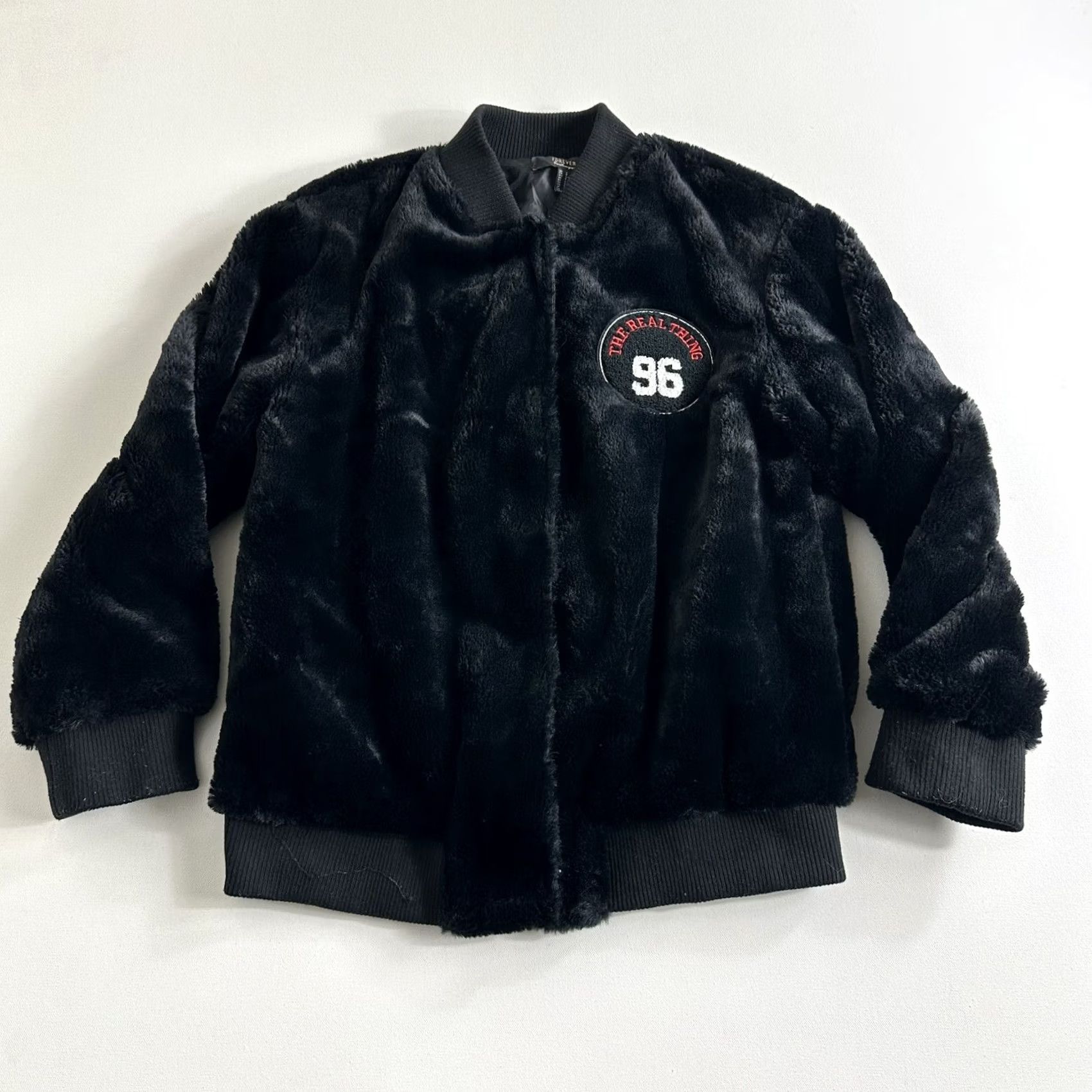 Forever 21 Forever 21 The Real Thing 96 Faux Fur Bomber Jacket Sherpa Black Size S Men Size US S / EU 44-46 / 1 - 3 Thumbnail