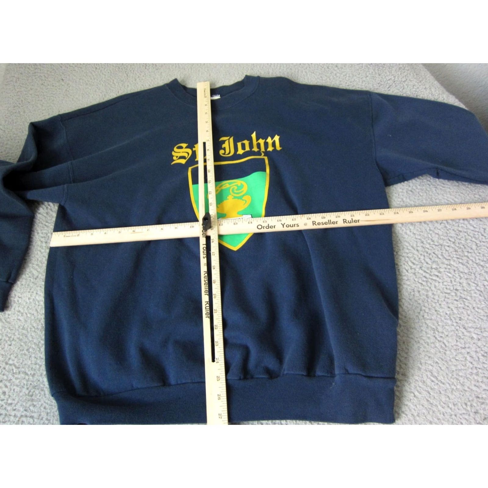 Hanes VINTAGE Hanes Sweatshirt Mens XL Blue St Johns Crest Casual Pullover Crew Neck Sweater Knit 90s All Seasons Size US XL / EU 56 / 4 - 6 Thumbnail