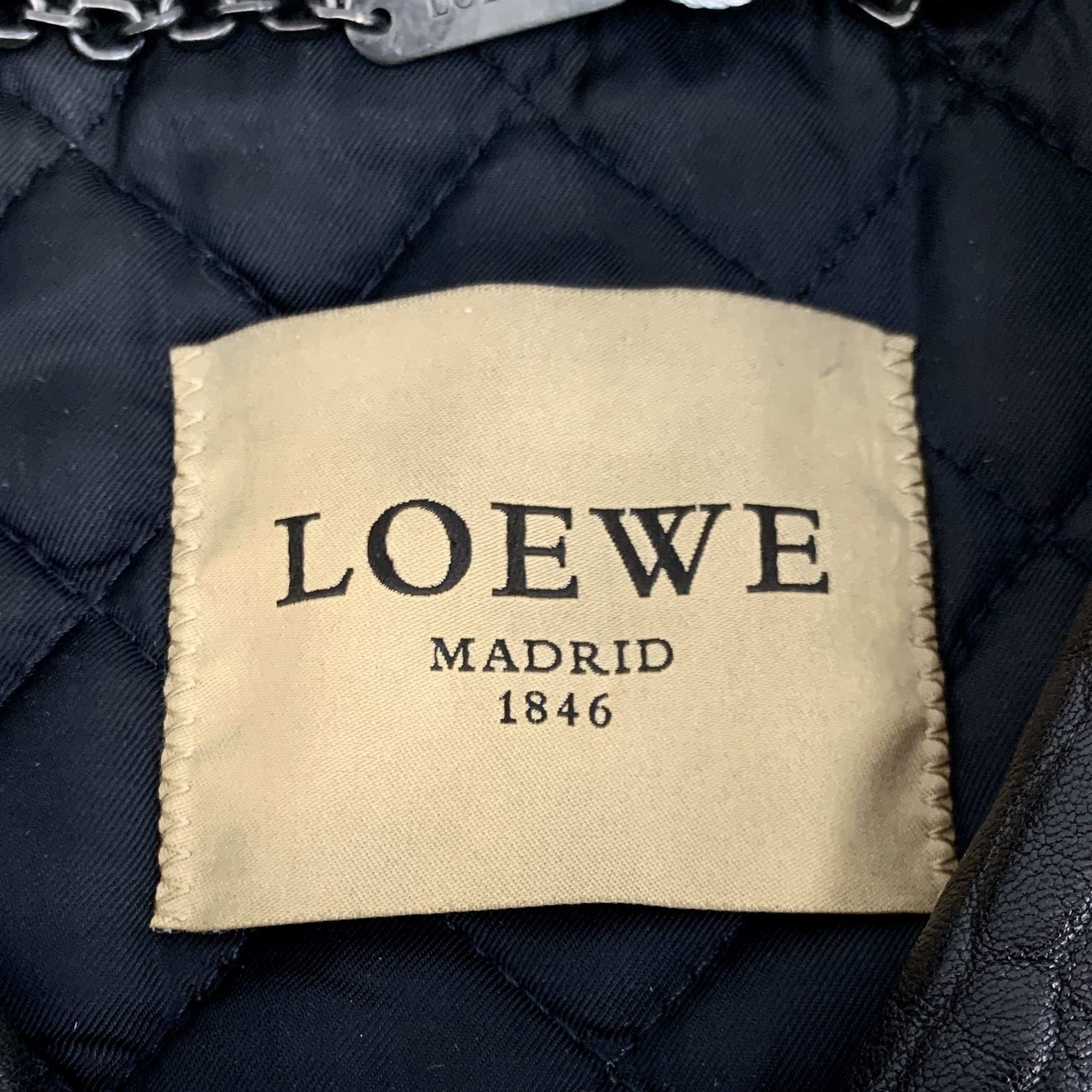 Loewe Loewe Black Quilted Lambskin Leather Zip-Up Jacket (Size S) Size S / US 4 / IT 40 - 2 Thumbnail