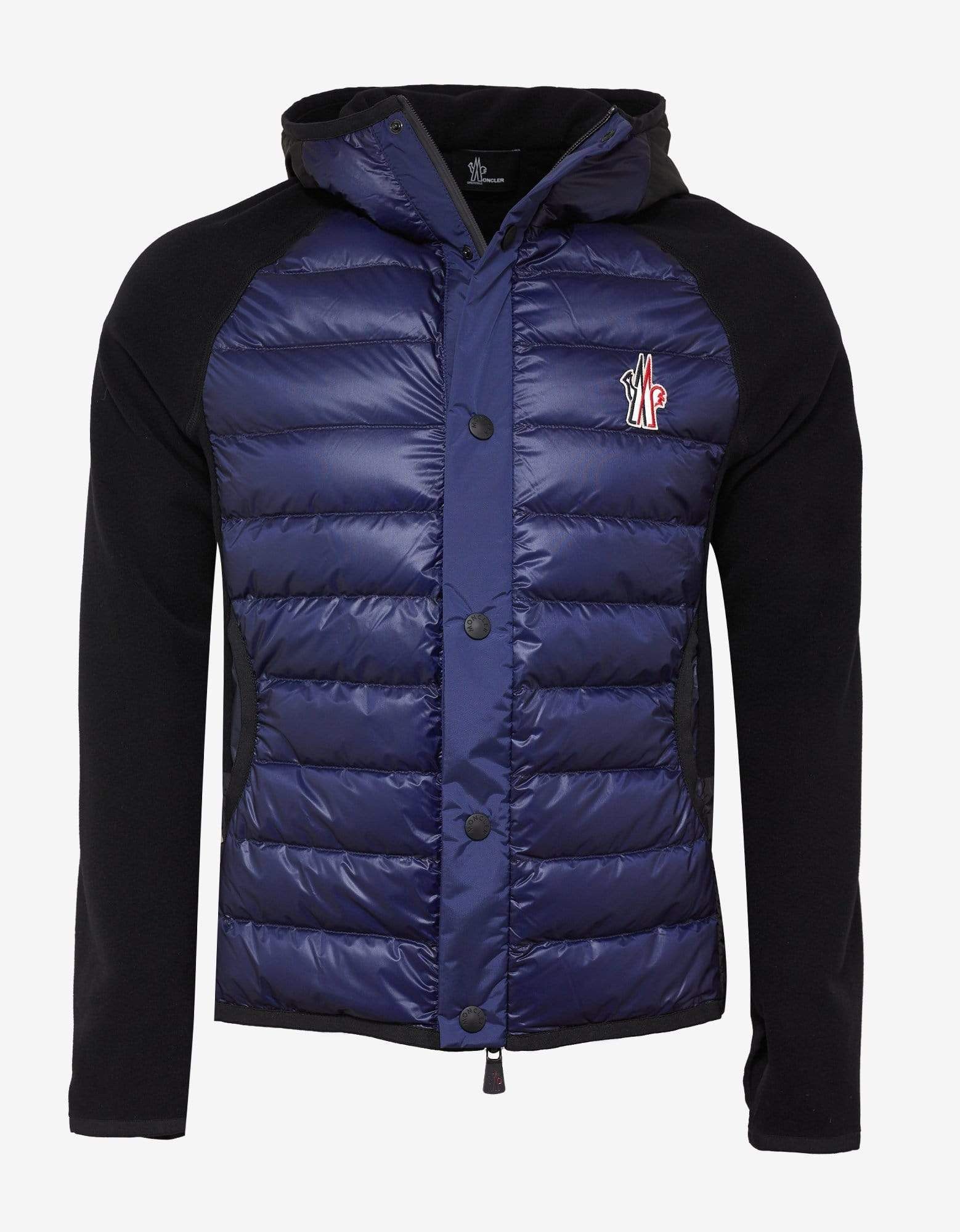 image of Moncler Grenoble Black & Blue Hooded Fleece Sweatshirt, Men's (Size 2XL)
