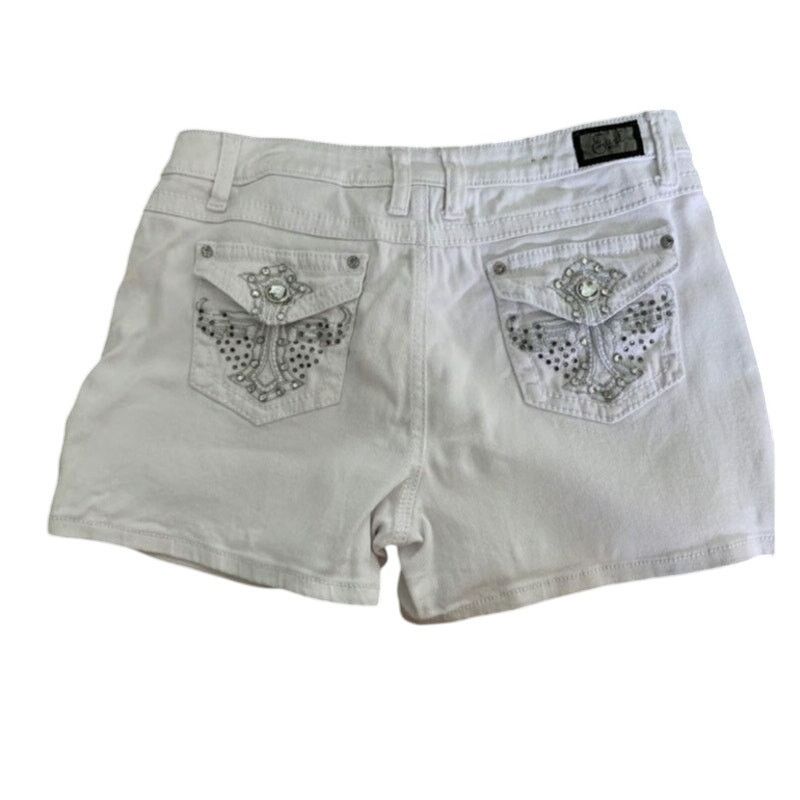 Other Earl Jeans Women's Size 6 Denim Shorts White Diamond Studs Size 28" / US 6 / IT 42 - 1 Thumbnail