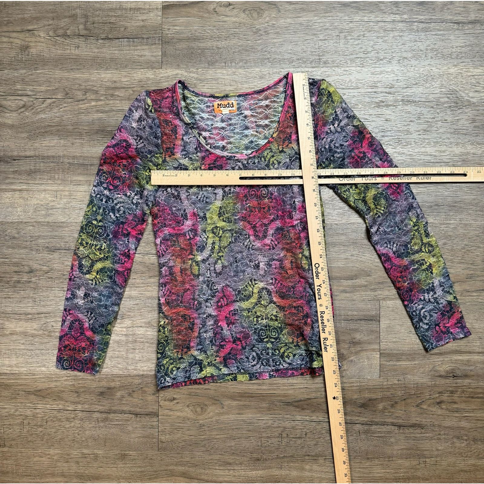Other MUDD Women's Long-Sleeved Shirt Scoop Neck ColorfulSize M Size M / US 6-8 / IT 42-44 - 4 Thumbnail