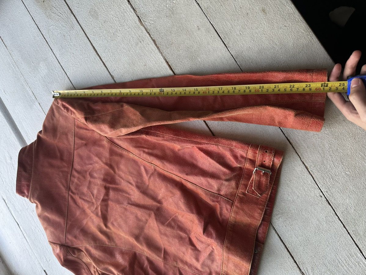 Other 🚨Y2K RICK OWENS TYPE DIRTY SLIM FIT ZIP LEATHER JACKET Size XS / US 0-2 / IT 36-38 - 21 Thumbnail