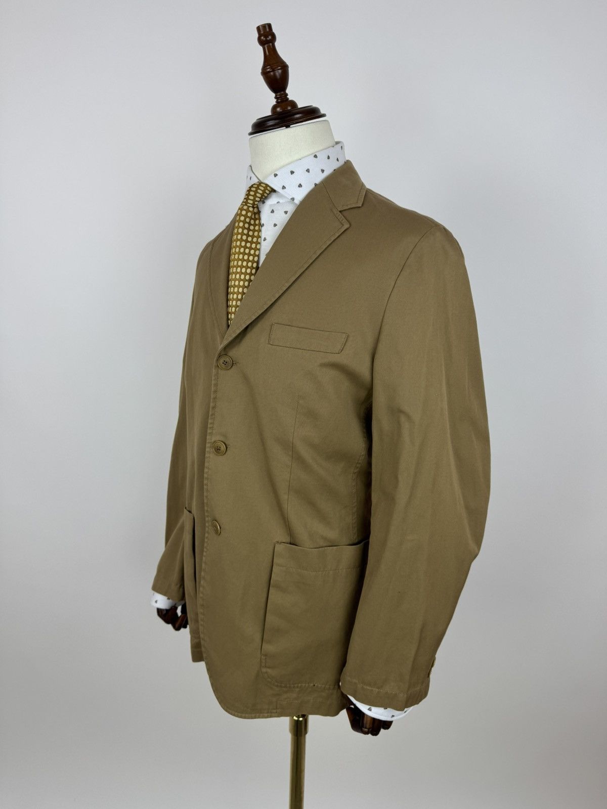 Other VASTO unlined Blazer cotton beige camel sports jacket sz 50 Size 42R - 3 Thumbnail