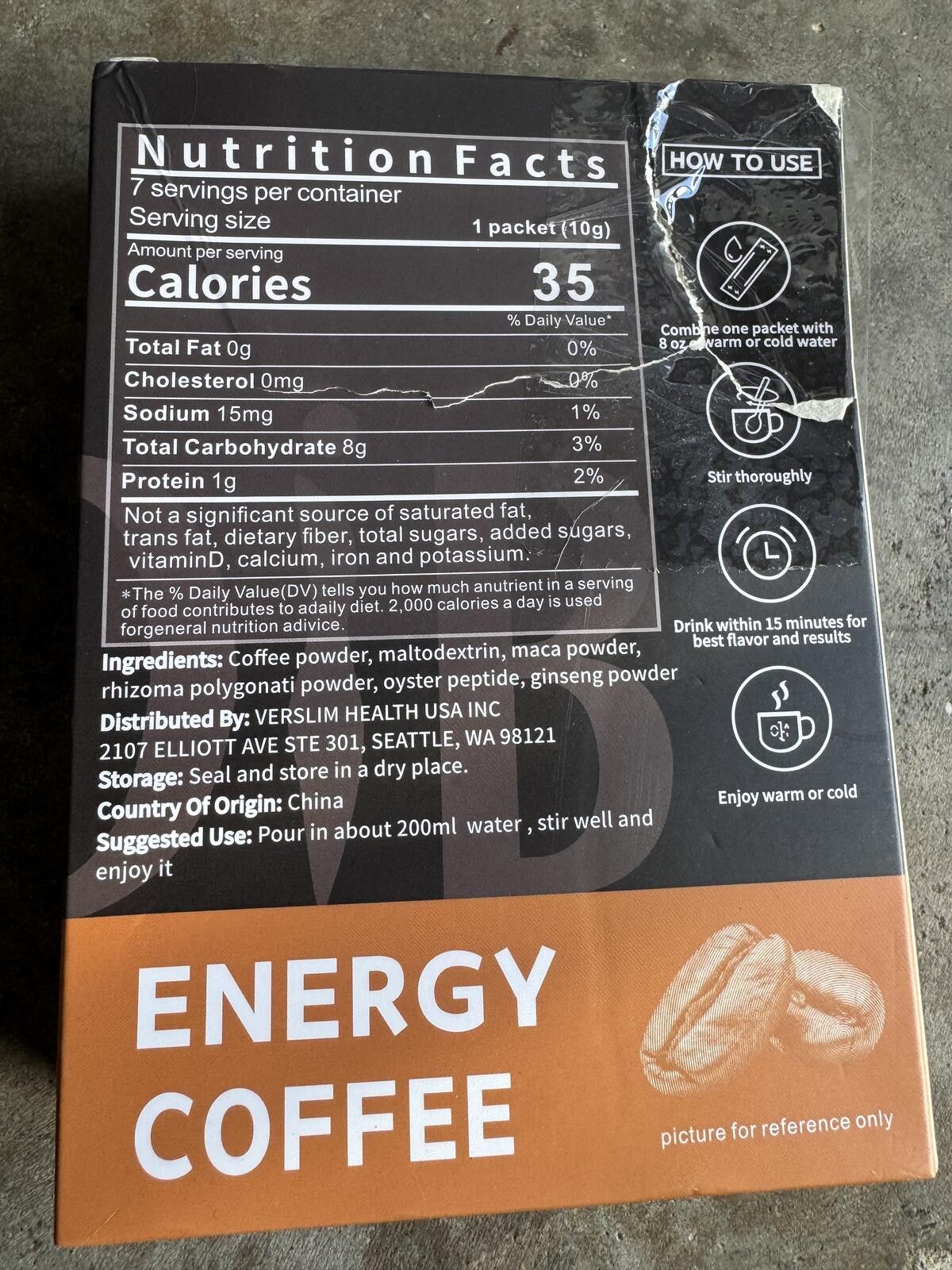 Other VERSLIM Energy Coffee - 7 Packets, 70g Size ONE SIZE - 2 Thumbnail