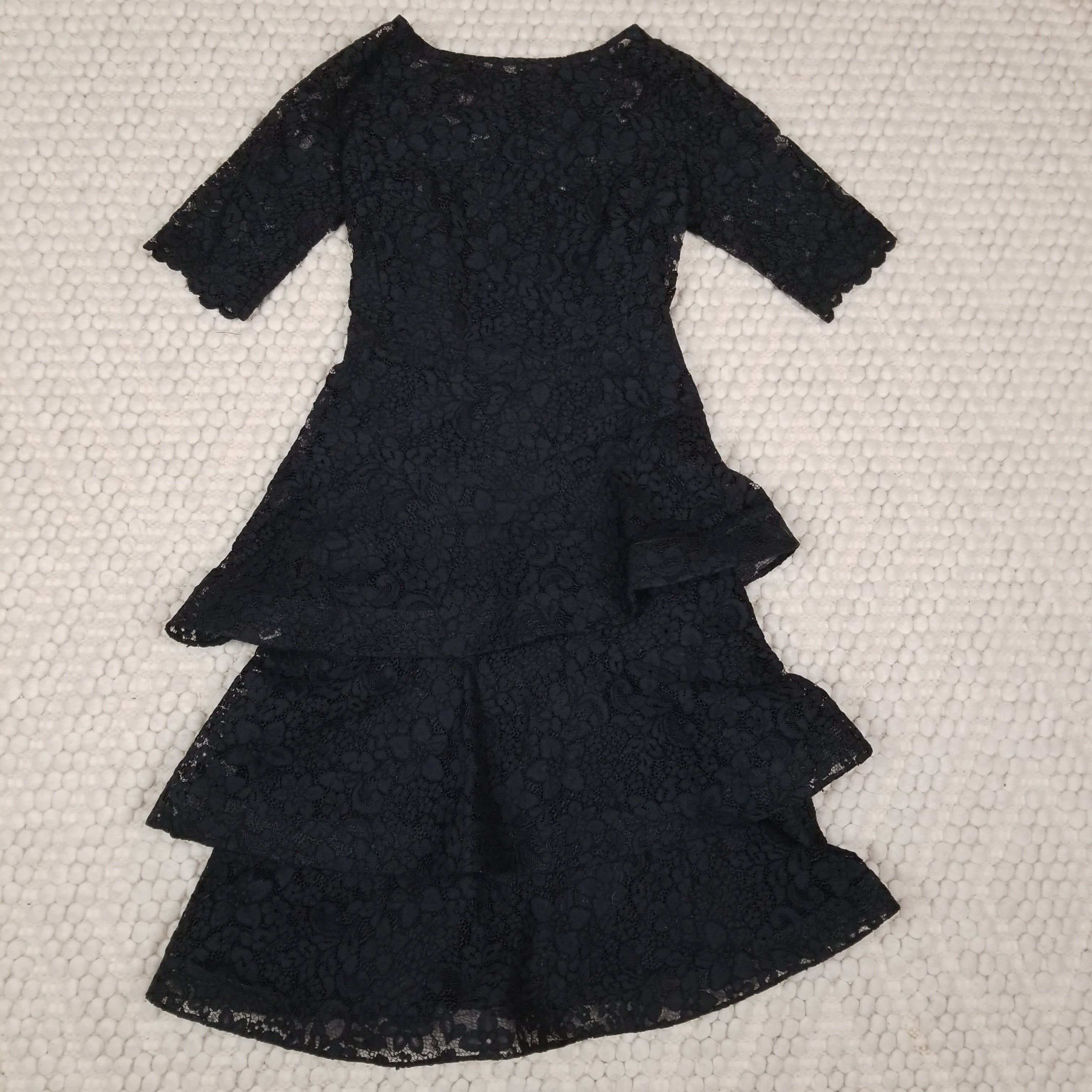 Other Teri Jon by Rickie Freeman Lace Tiered Cocktail Dress Size S / US 4 / IT 40 - 7 Thumbnail