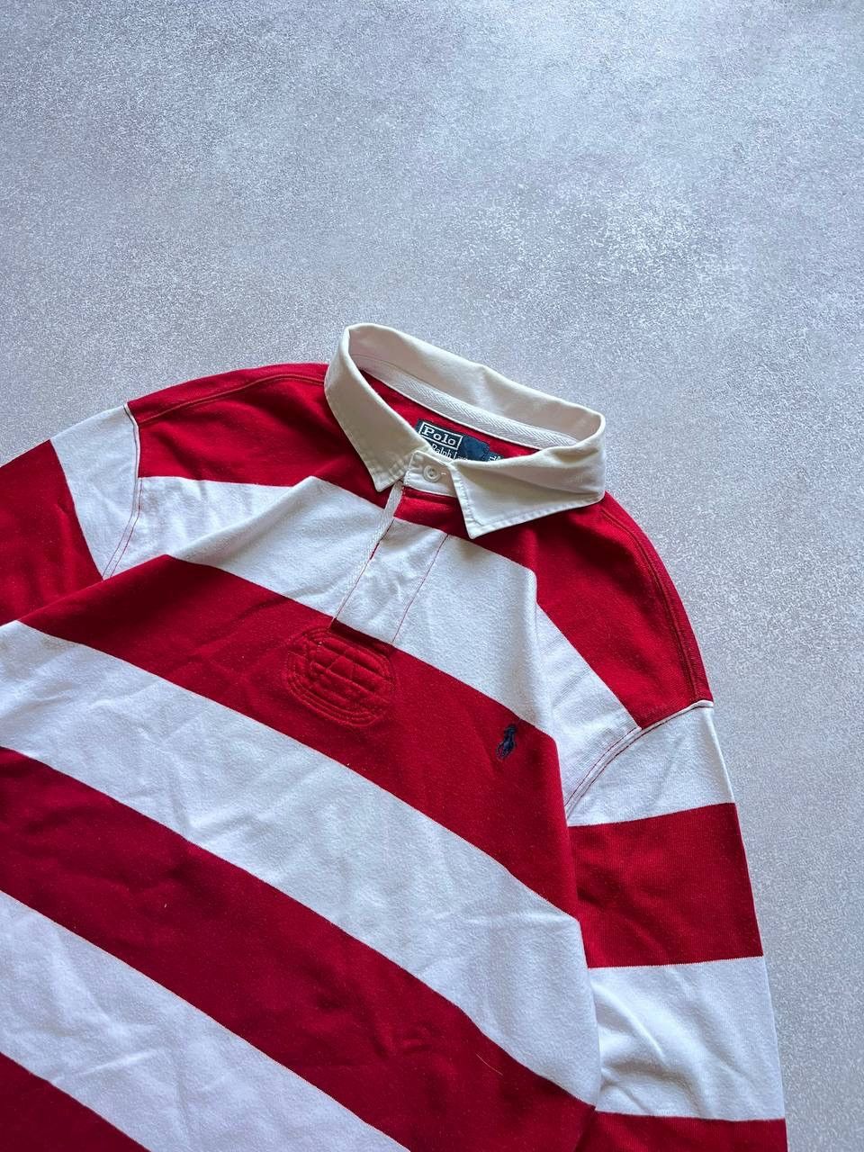 Vintage Vintage Polo Ralph Lauren Striped Rugby Shirt Y2K XXL Size US XXL / EU 58 / 5 - 4 Thumbnail
