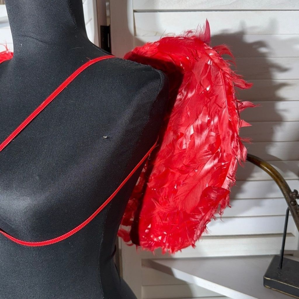 Vintage Feather Devil Angel Wings Costume Backpack-Style Red OS Size ONE SIZE - 4 Thumbnail