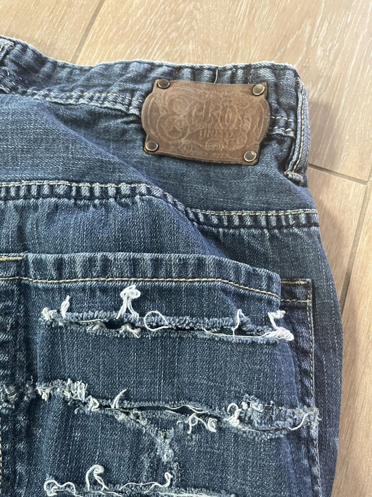 Designer × Japanese Brand baggy fit ECKO flared slit jeans Size US 36 / EU 52 - 3 Thumbnail