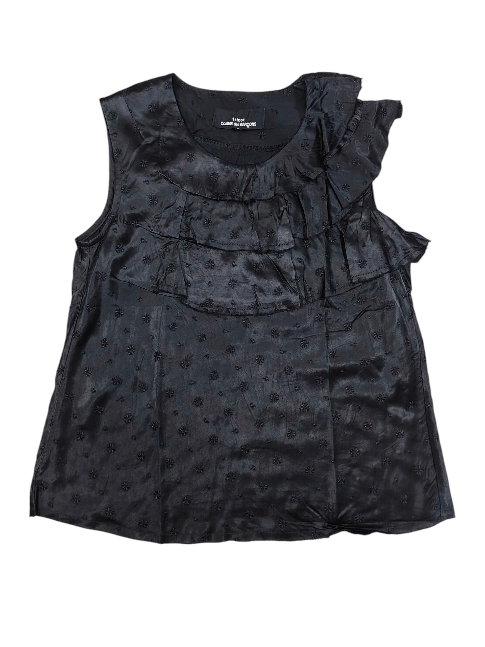 Tricot Comme des Garcons AD02 Tricot CDG- Gothic Romantic Ruffle Sleeveless Blouse Size M / US 6-8 / IT 42-44 - 1 Thumbnail