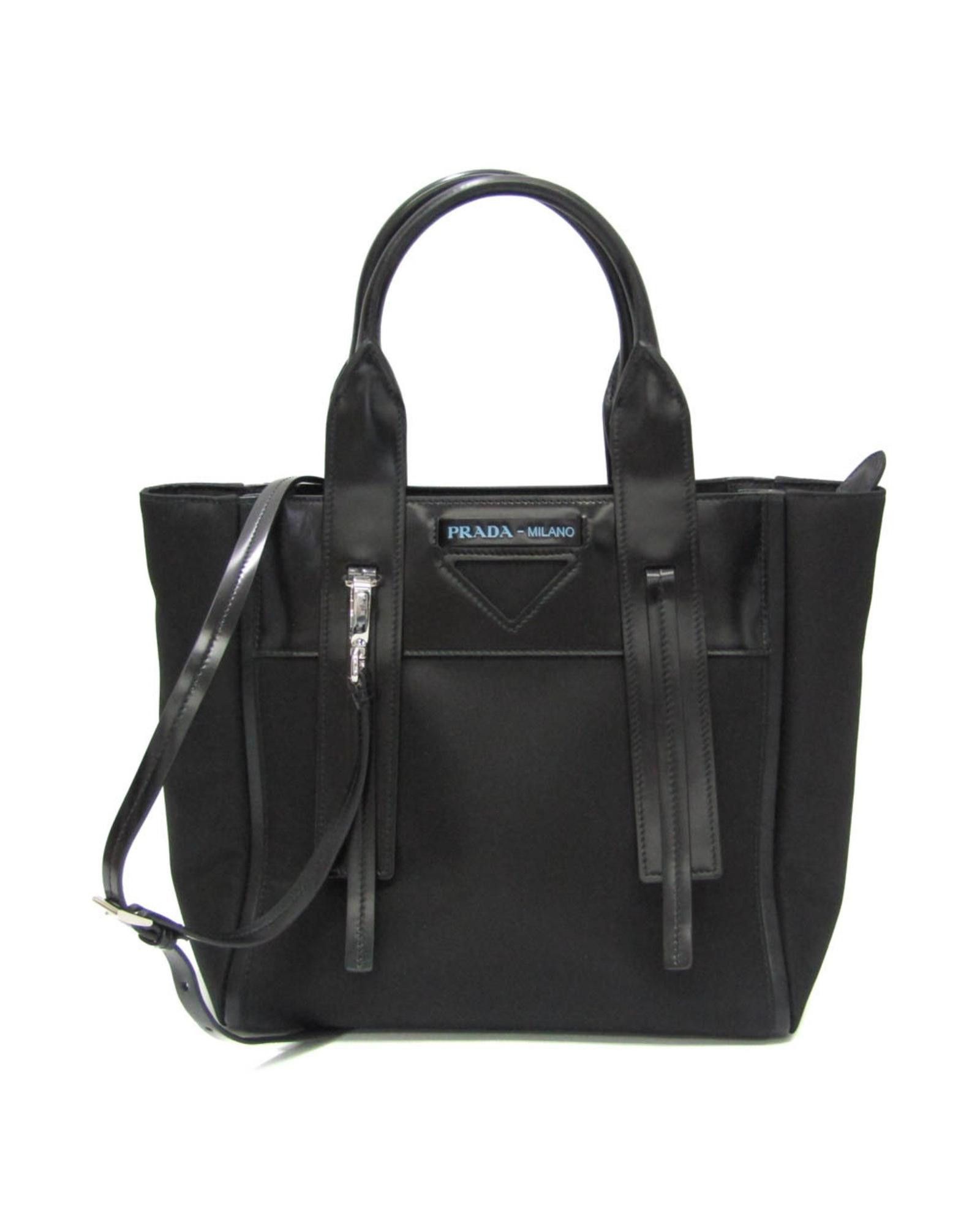 image of Prada Elegant Black Synthetic Shoulder Bag, Women's