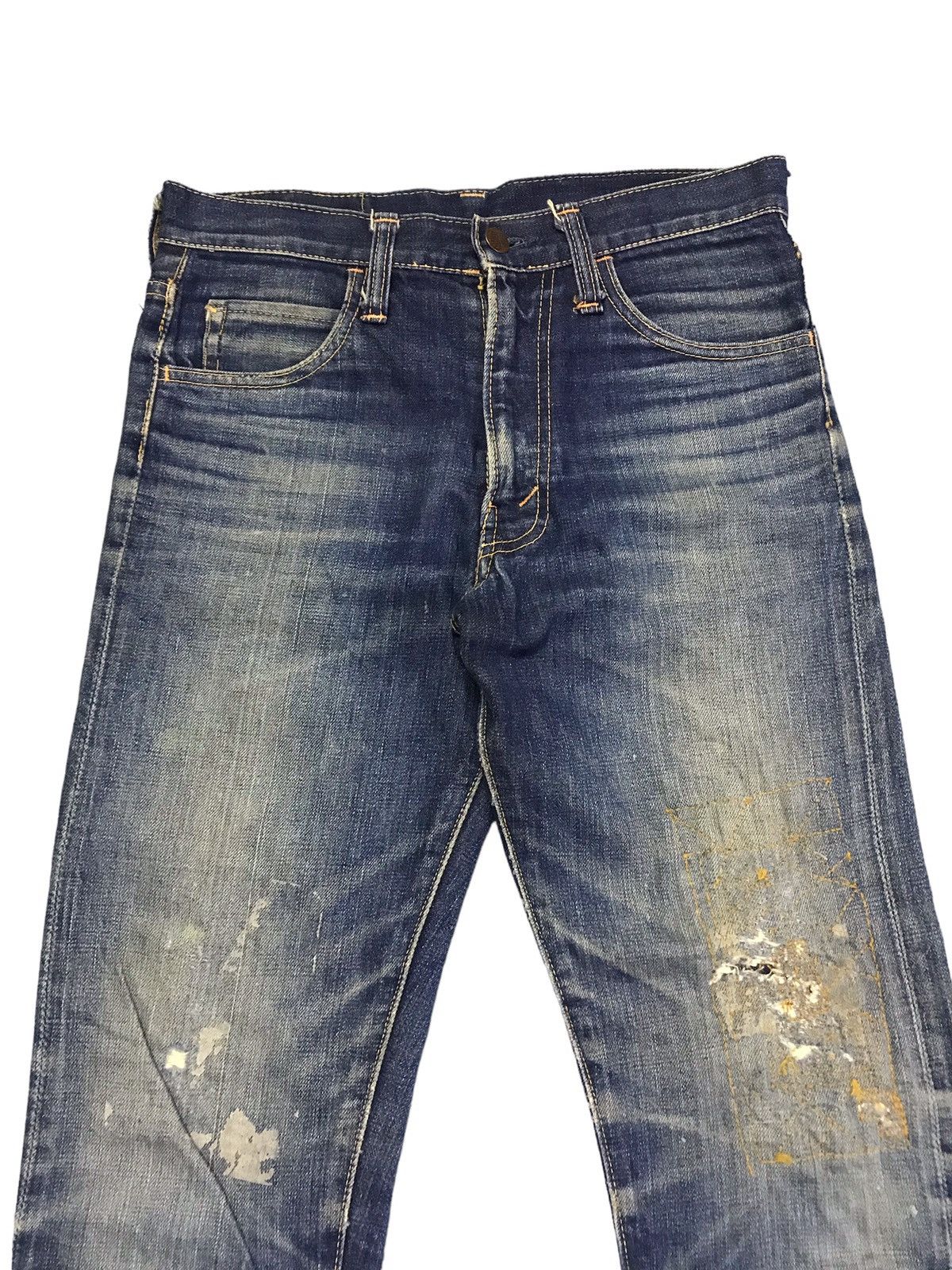 Vintage 🔥🔥Vtg 70s Big John Half Selvedge Rare Distressed Talon Jeans Size US 29 - 2 Thumbnail