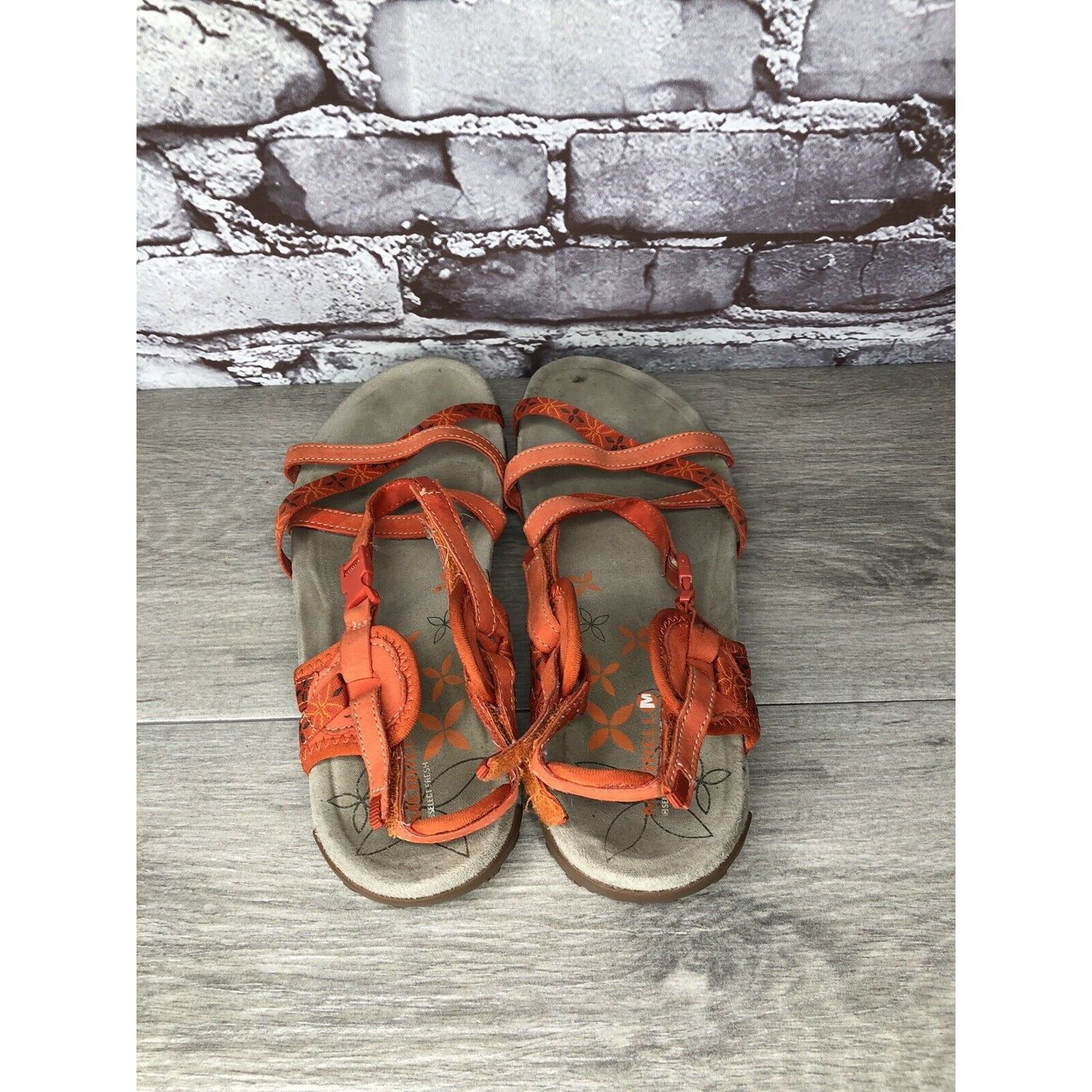 Merrell Merrell Terran Lattice Orange Strappy Hook & Loop Sandals Wo Size US 10 / IT 40 - 3 Thumbnail