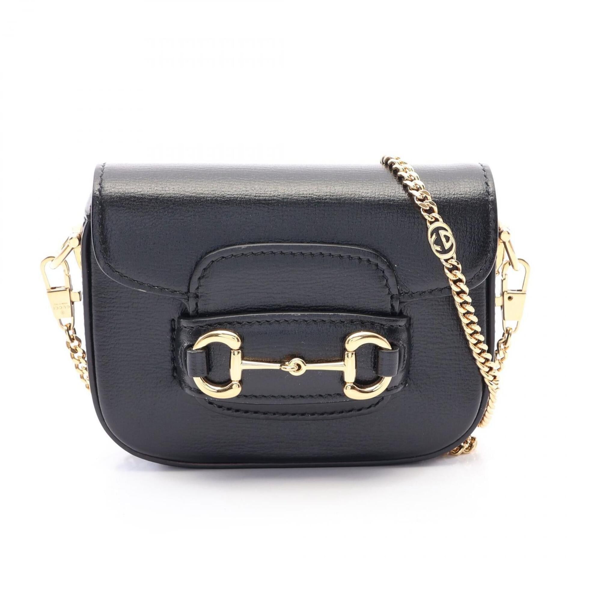 Gucci Gucci Horsebit 1955 Nano Bag Shoulder Handbag Leather Women's Black 760253 Size ONE SIZE - 1 Thumbnail