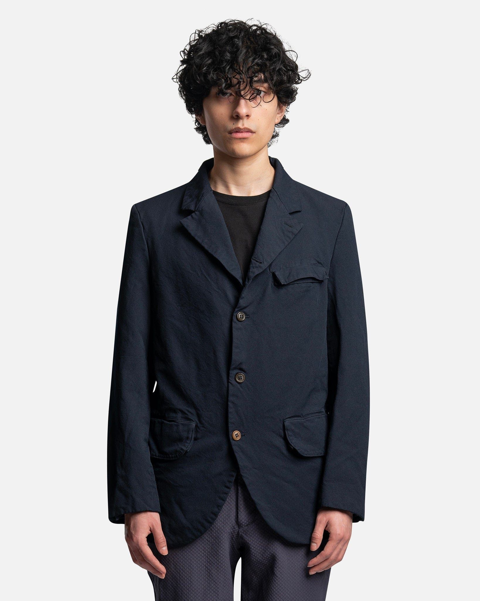 Comme des Garcons Navy Poly Blazer Size 36R - 6 Thumbnail