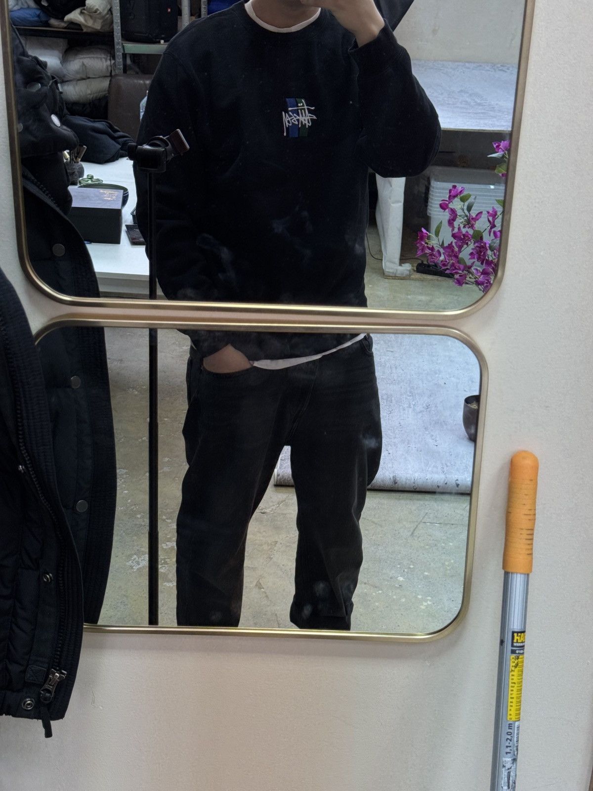 Stussy × Vintage STUSSY CENTER HAFT LOGO OVERSIZE BAGGY FIT SWEATSHIRT Size US XL / EU 56 / 4 - 8 Thumbnail