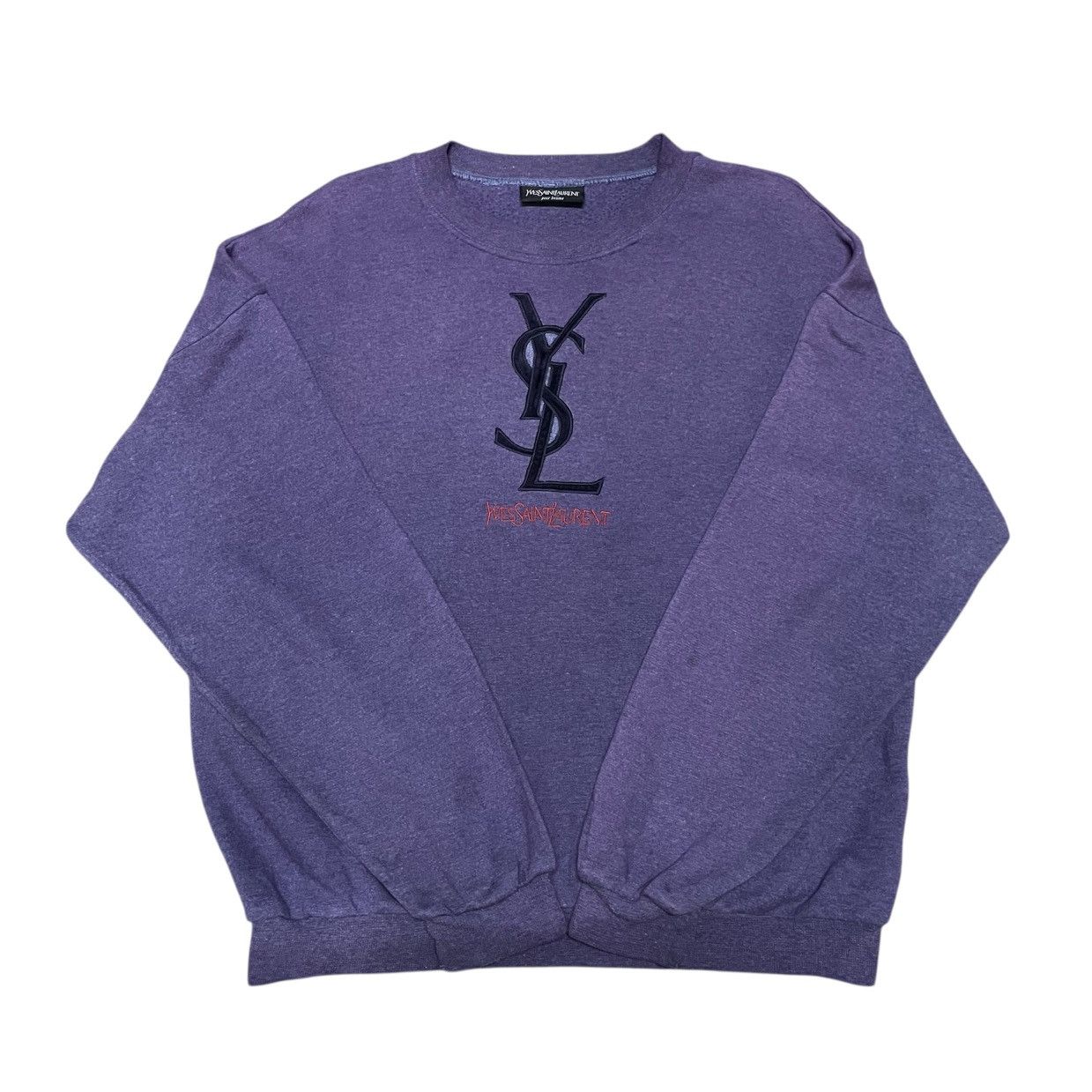 Yves Saint Laurent Vintage Yves Saint Laurent Embroidered Big Logo Crewneck Size US S / EU 44-46 / 1 - 2 Thumbnail