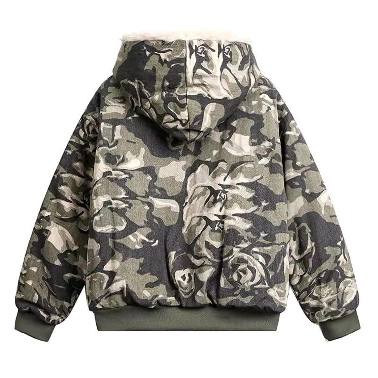 Japanese Brand Camo Zip-Up Hoodie with Faux Fur Lining Size US M / EU 48-50 / 2 - 3 Thumbnail