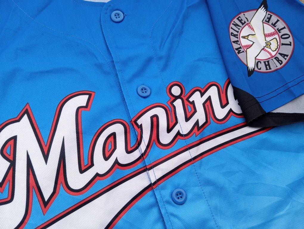 Japanese Brand NPB Mariners Chiba Lotte ⚾ Jersey Baseball Japan 🎌 Size US L / EU 52-54 / 3 - 5 Thumbnail